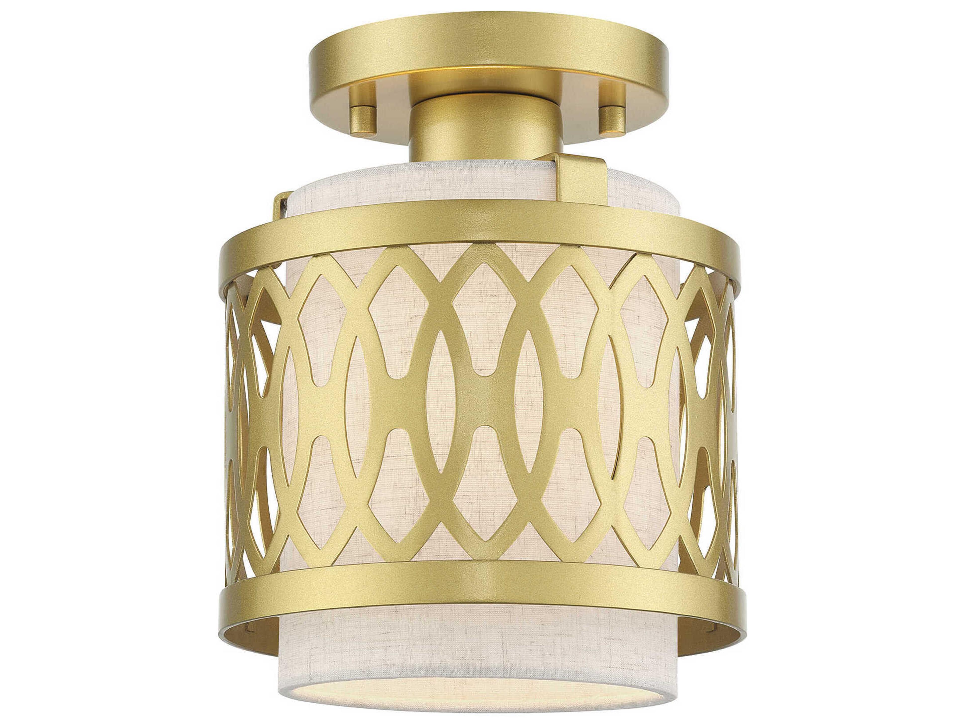 Livex Lighting Vistaview 1-Light Soft Gold Semi Flush Mount