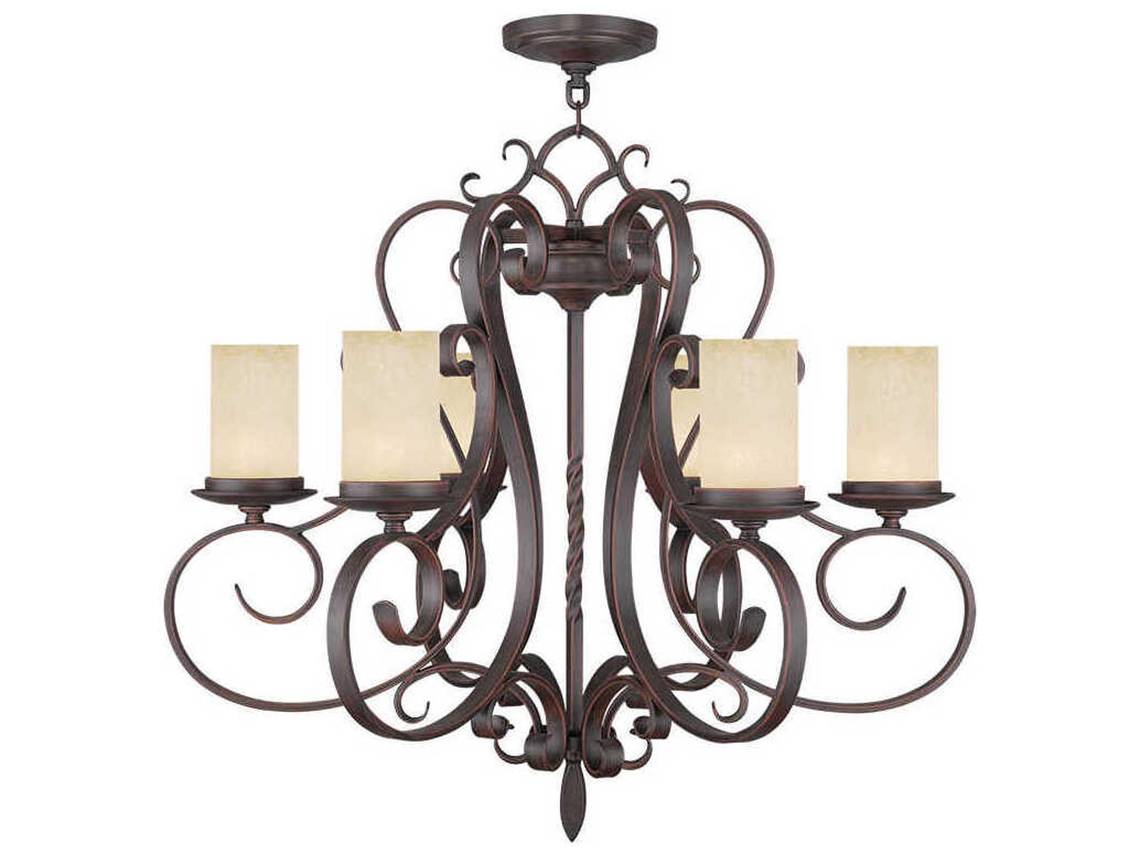 Livex Lighting Millburn Manor 6-Light Imperial Bronze Glass Cylinder Chandelier
