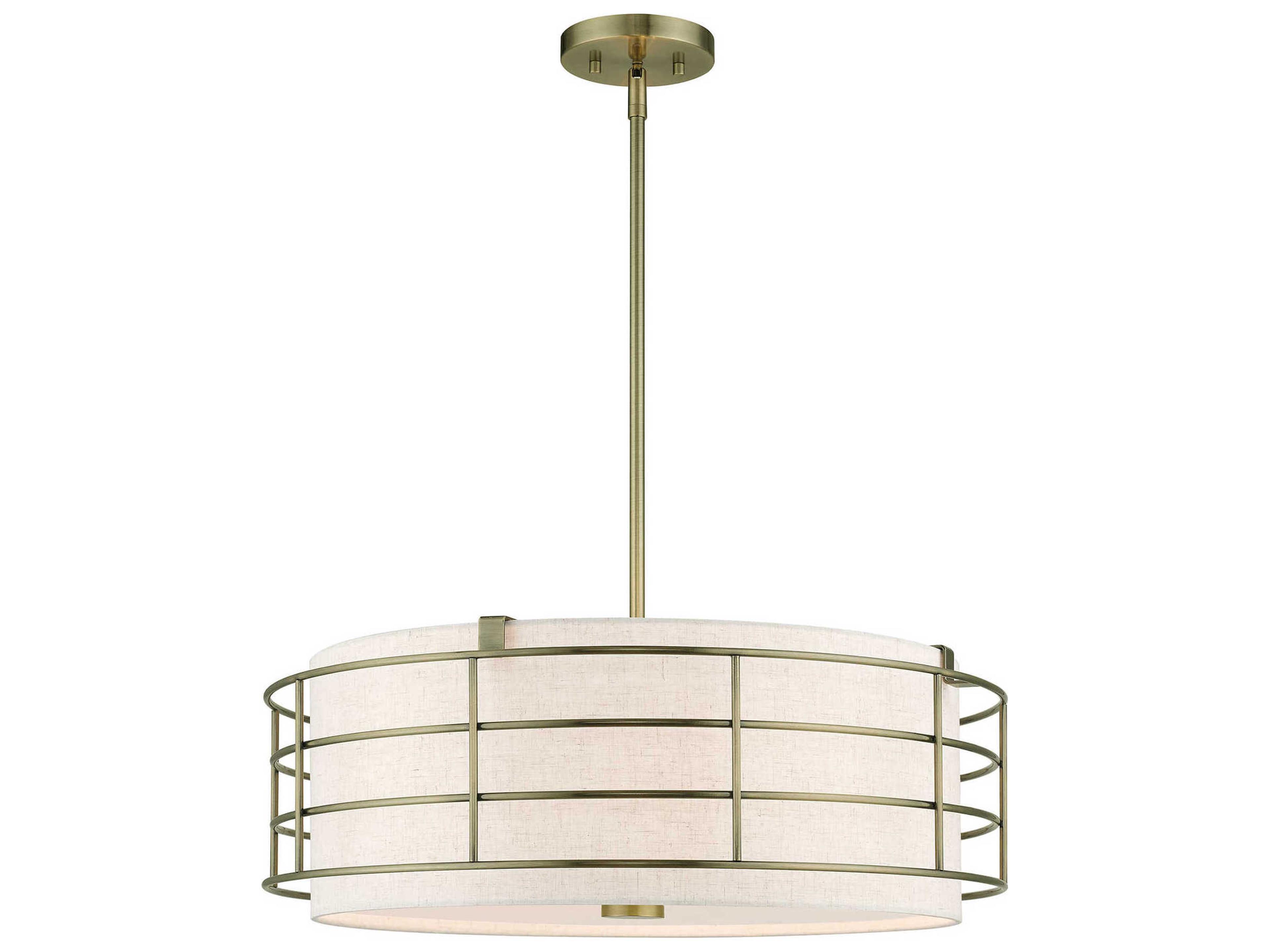 Livex Lighting Blanchard 5-Light Antique Brass Drum Pendant