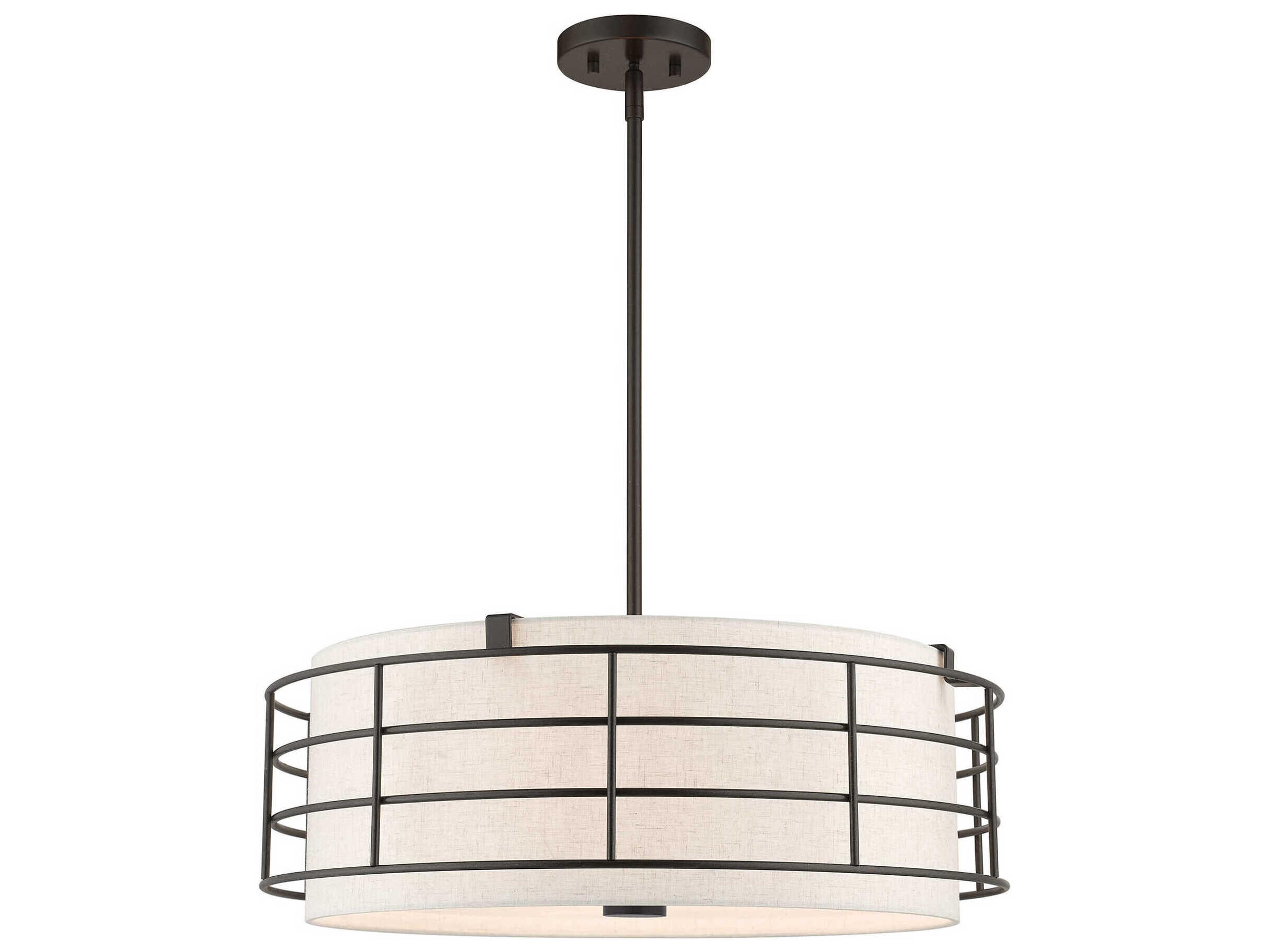 Livex Lighting Blanchard 5-Light English Bronze Drum Pendant