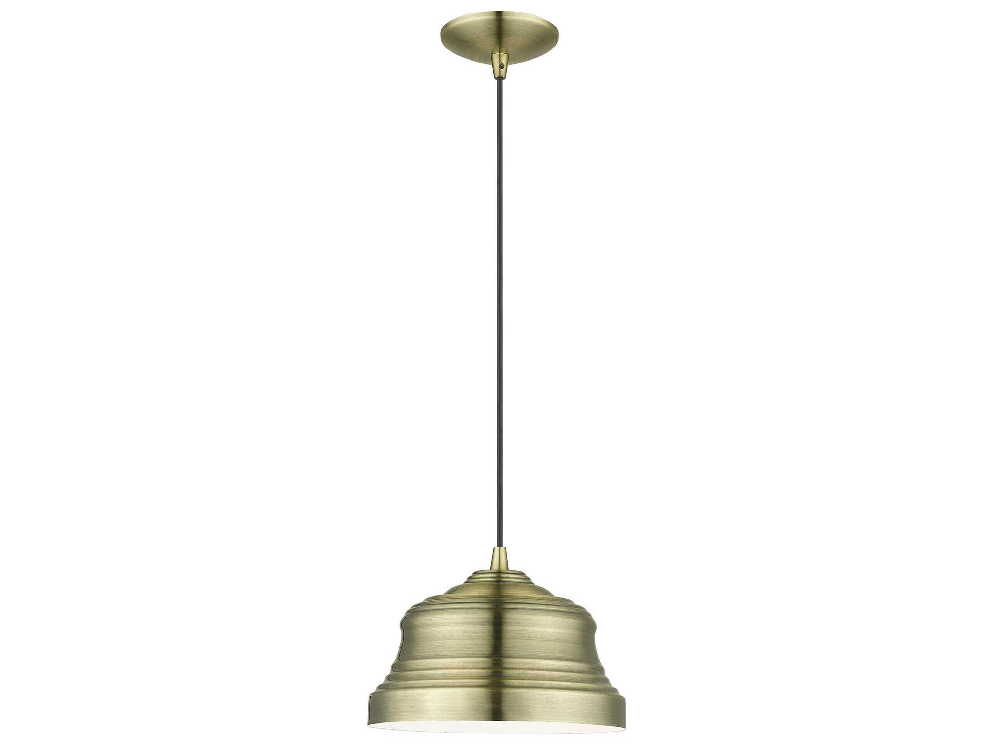 Livex Lighting Endicott 1-Light Antique Brass Bell Mini Pendant