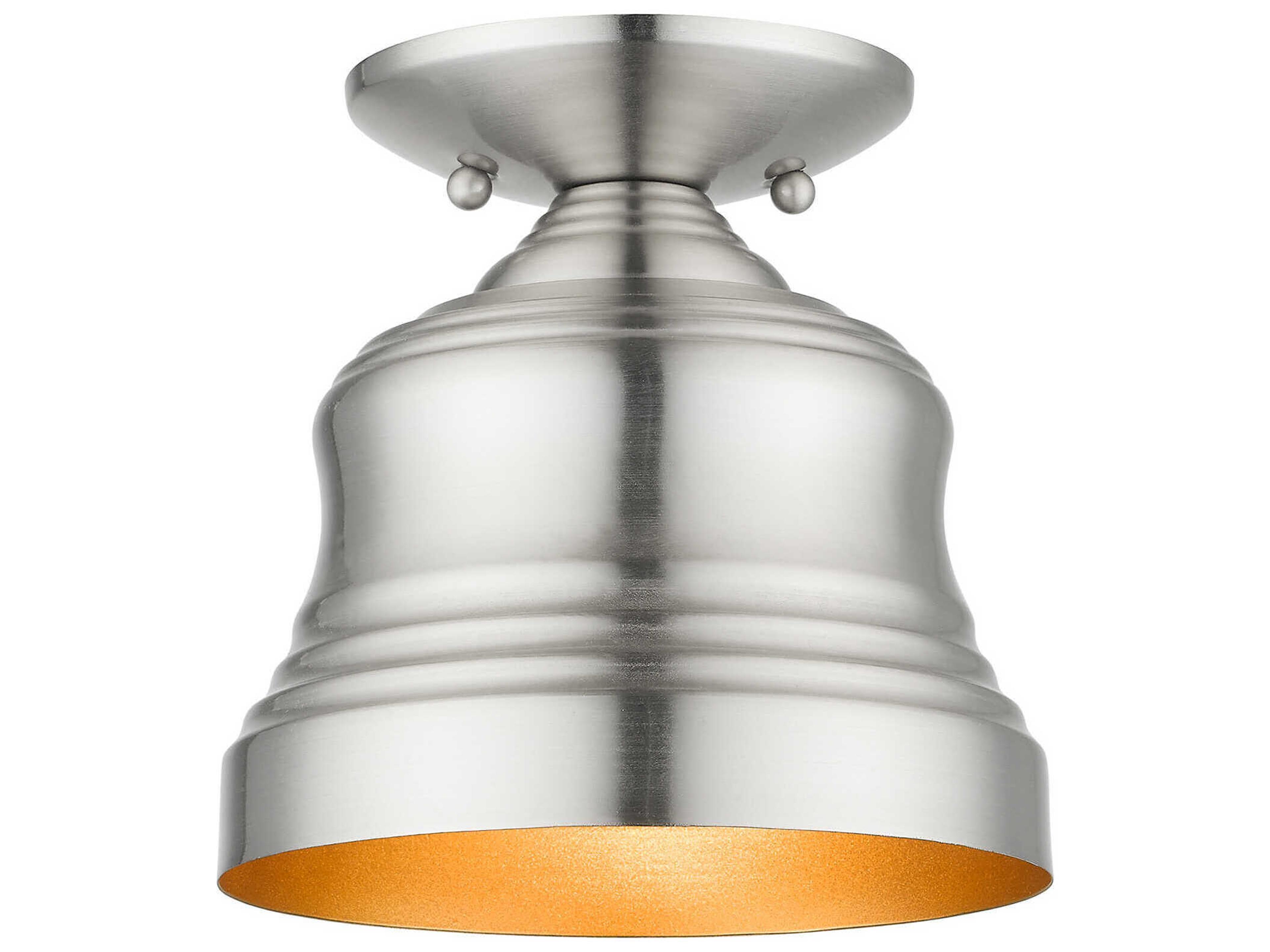 Livex Lighting Endicott 1-Light Brushed Nickel Semi Flush Mount