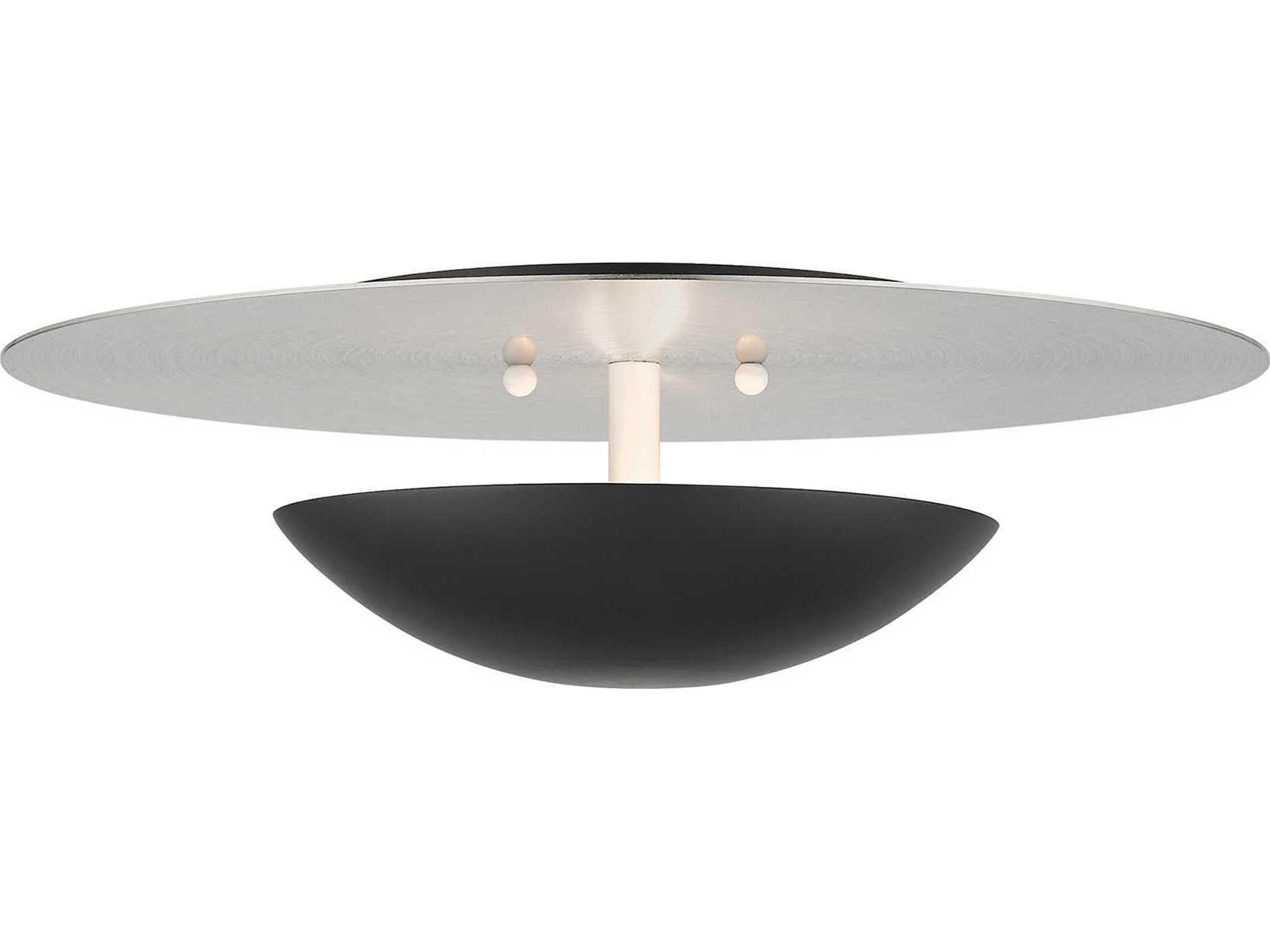 Livex Lighting Ventura 2-Light Black Brushed Nickel Flush Mount