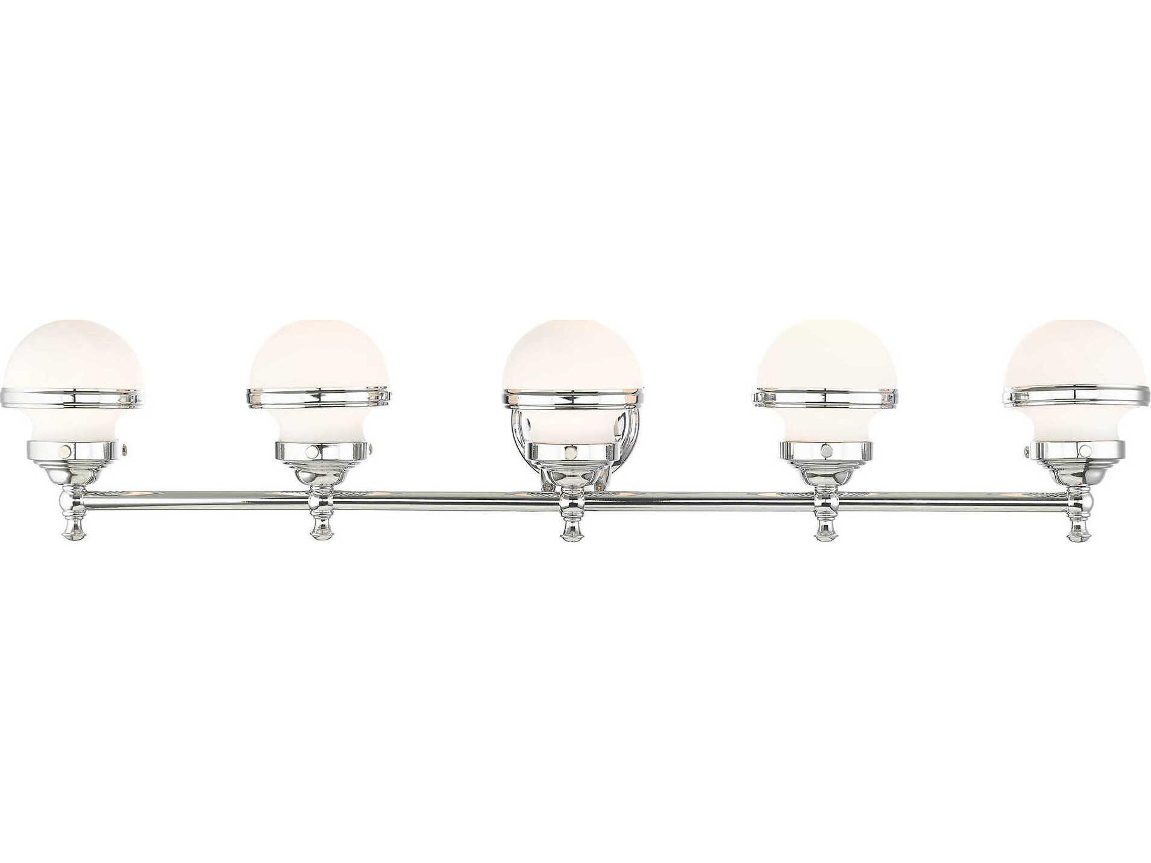 Livex Lighting Oldwick 5-Light Polished Chrome Glass Vanity Light