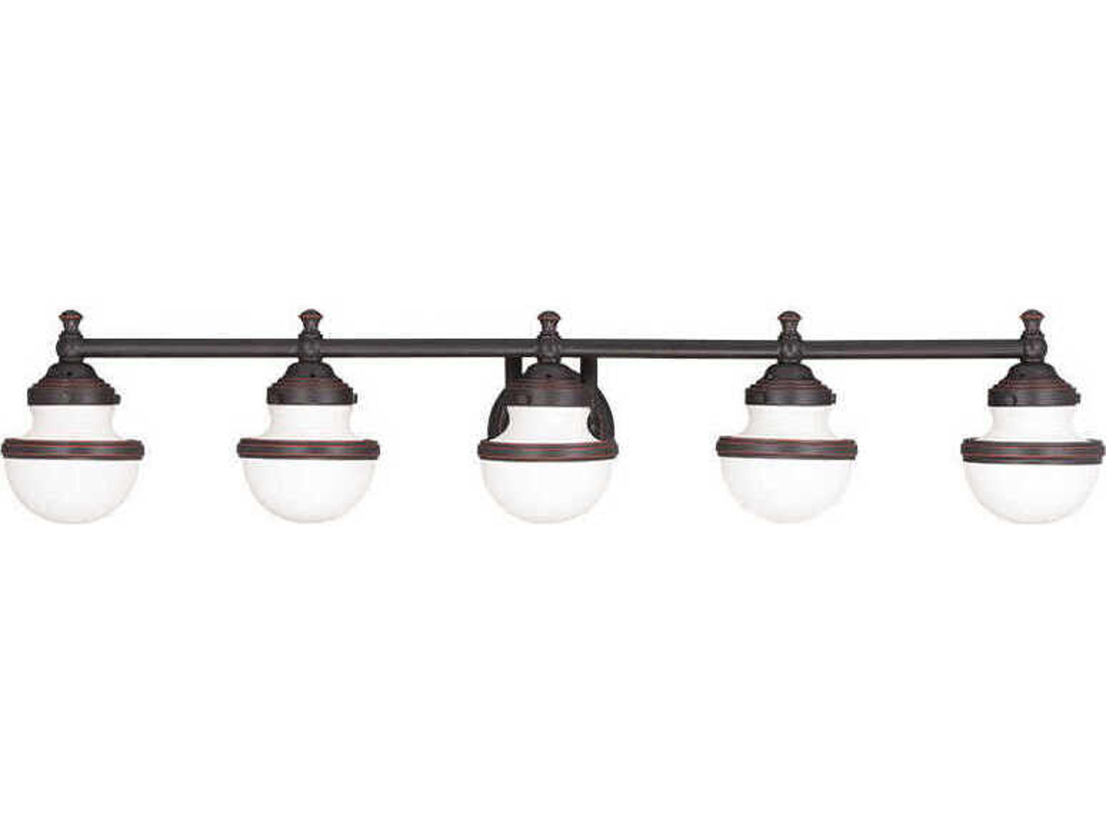 Livex Lighting Oldwick 5-Light Olde Bronze Glass Vanity Light