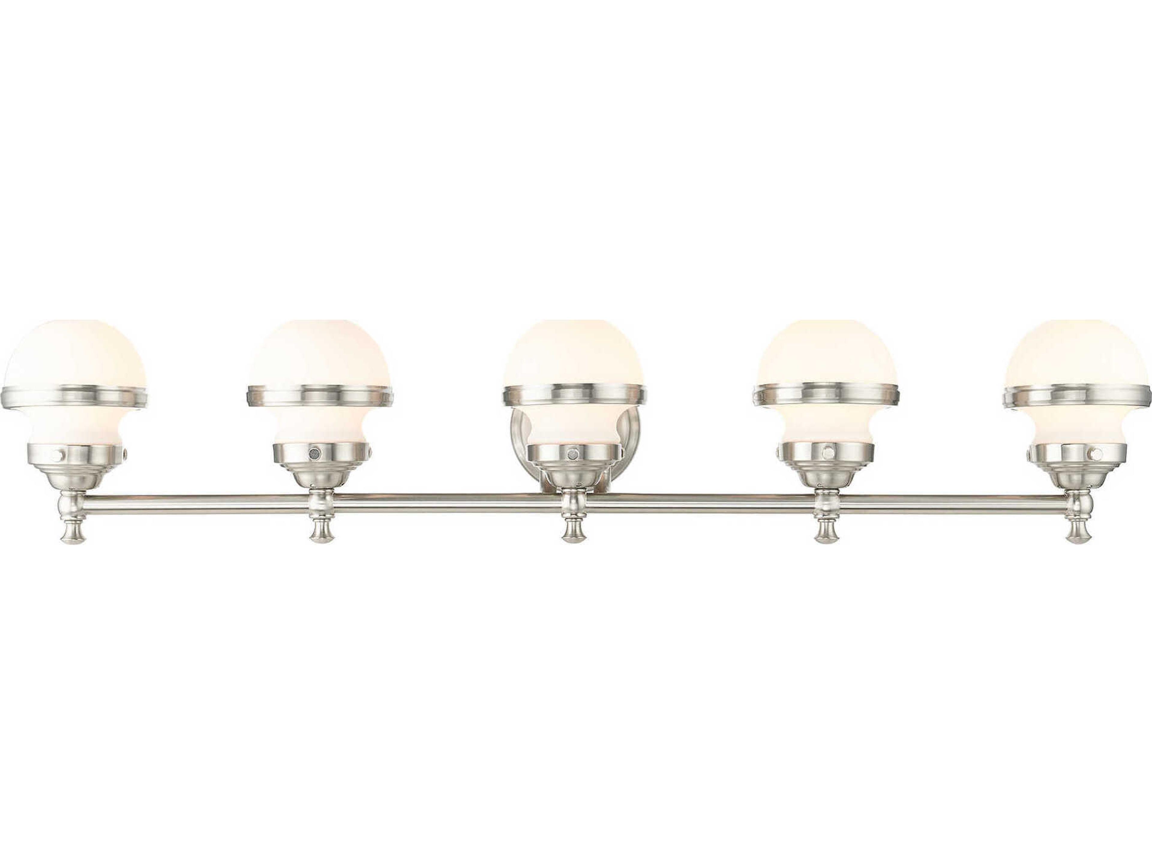 Livex Lighting Oldwick 5-Light Brushed Nickel Glass Vanity Light