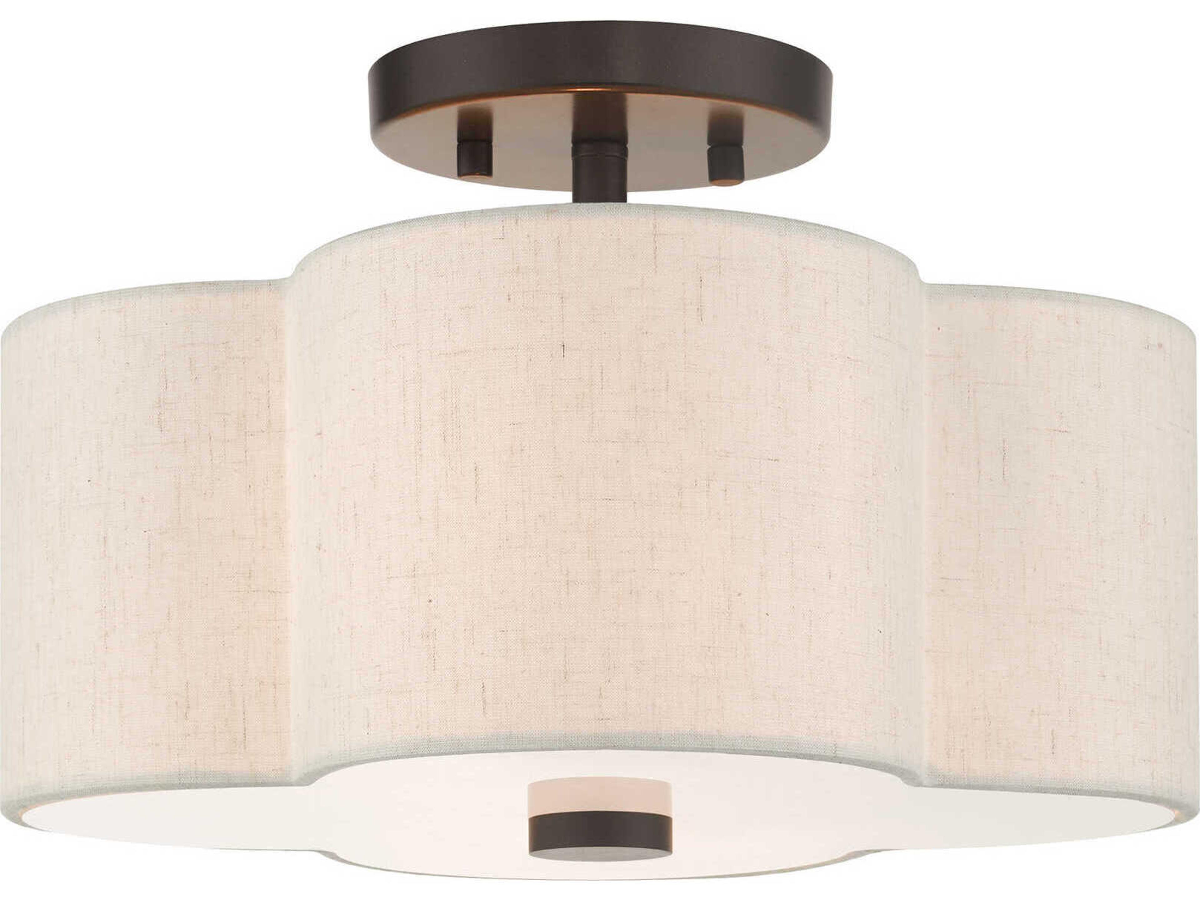 Livex Lighting Solstice 2-Light English Bronze Semi Flush Mount