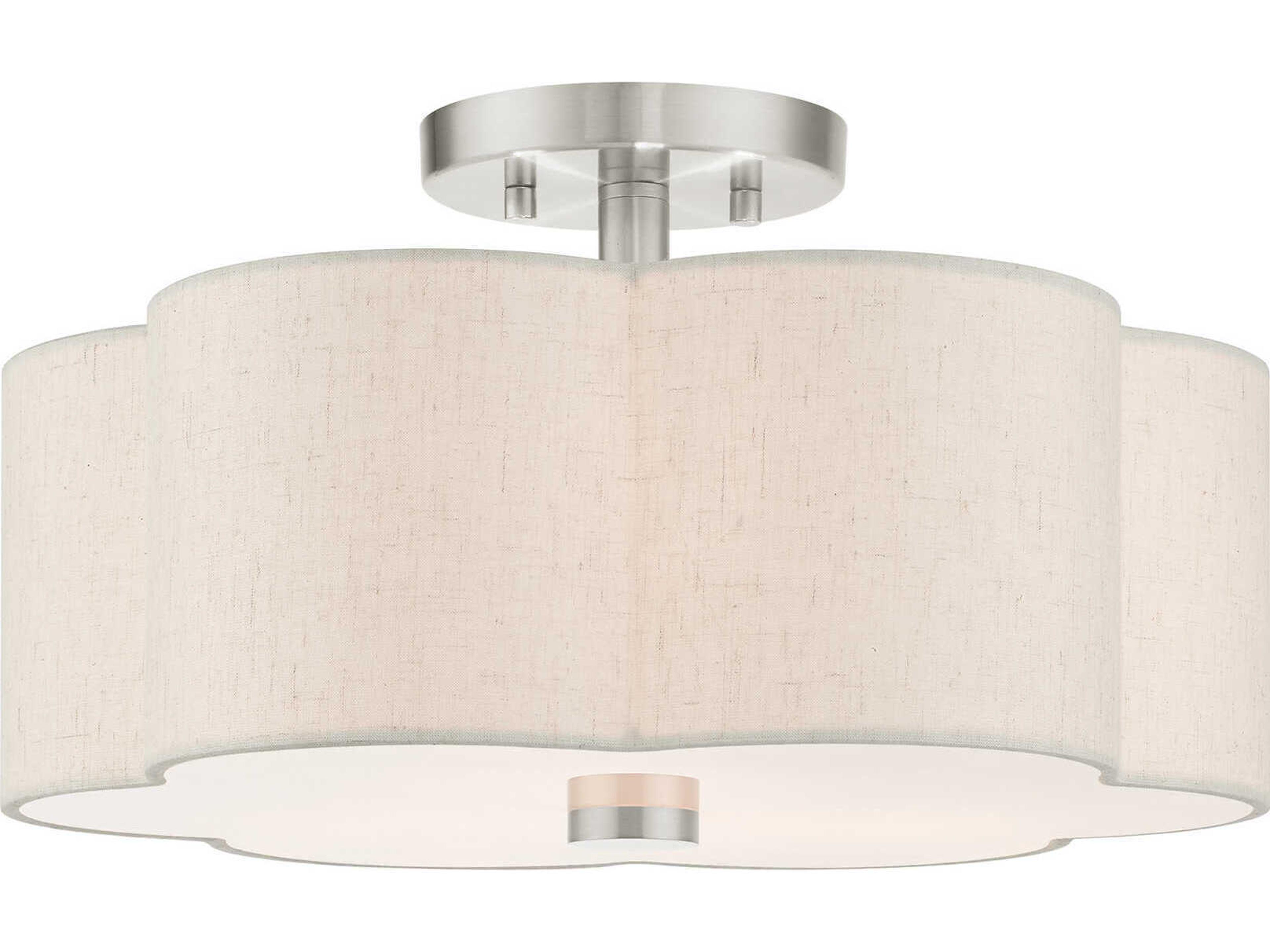 Livex Lighting Solstice 3-Light Brushed Nickel Semi Flush Mount