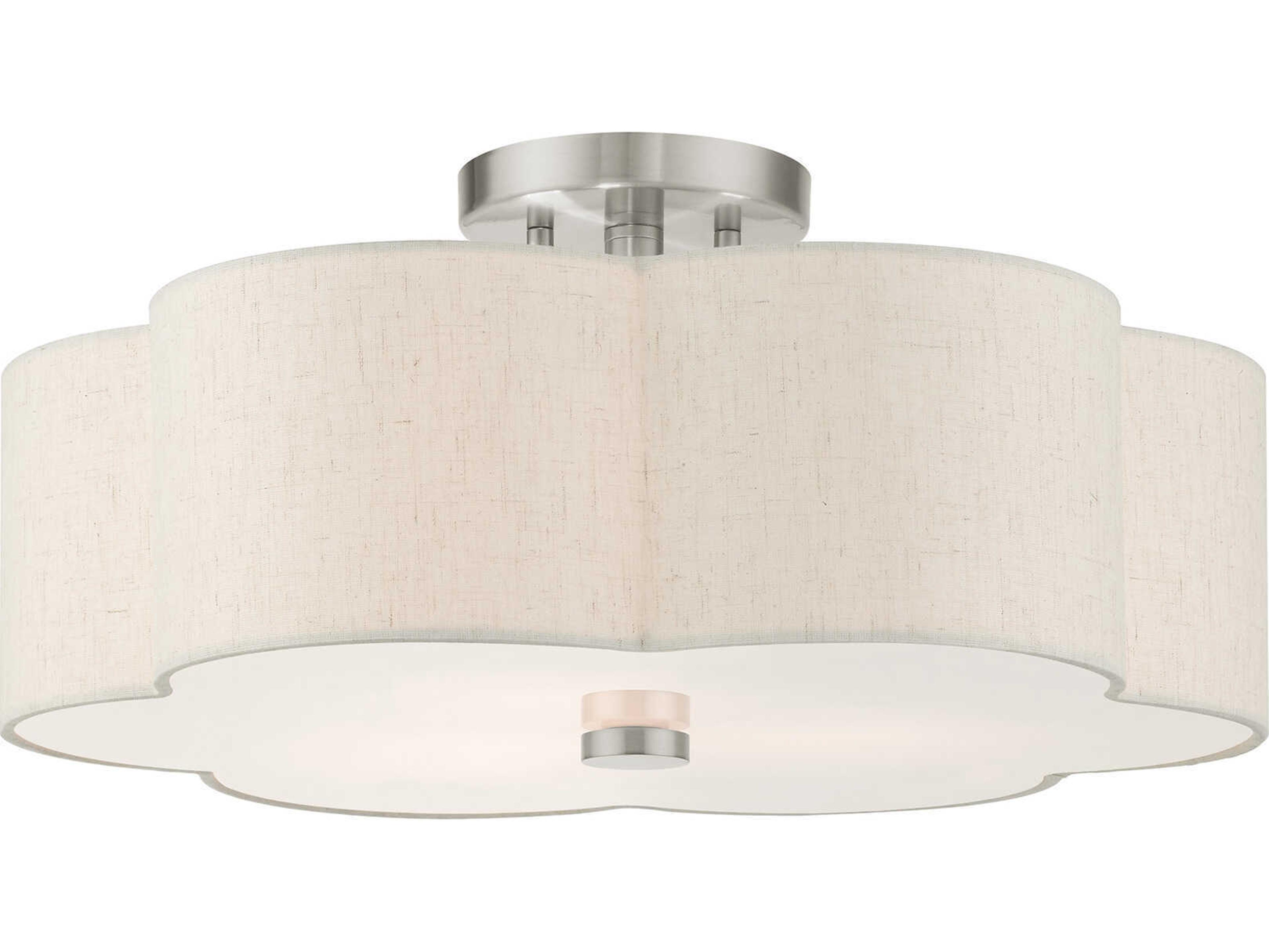 Livex Lighting Solstice 3-Light Brushed Nickel Semi Flush Mount