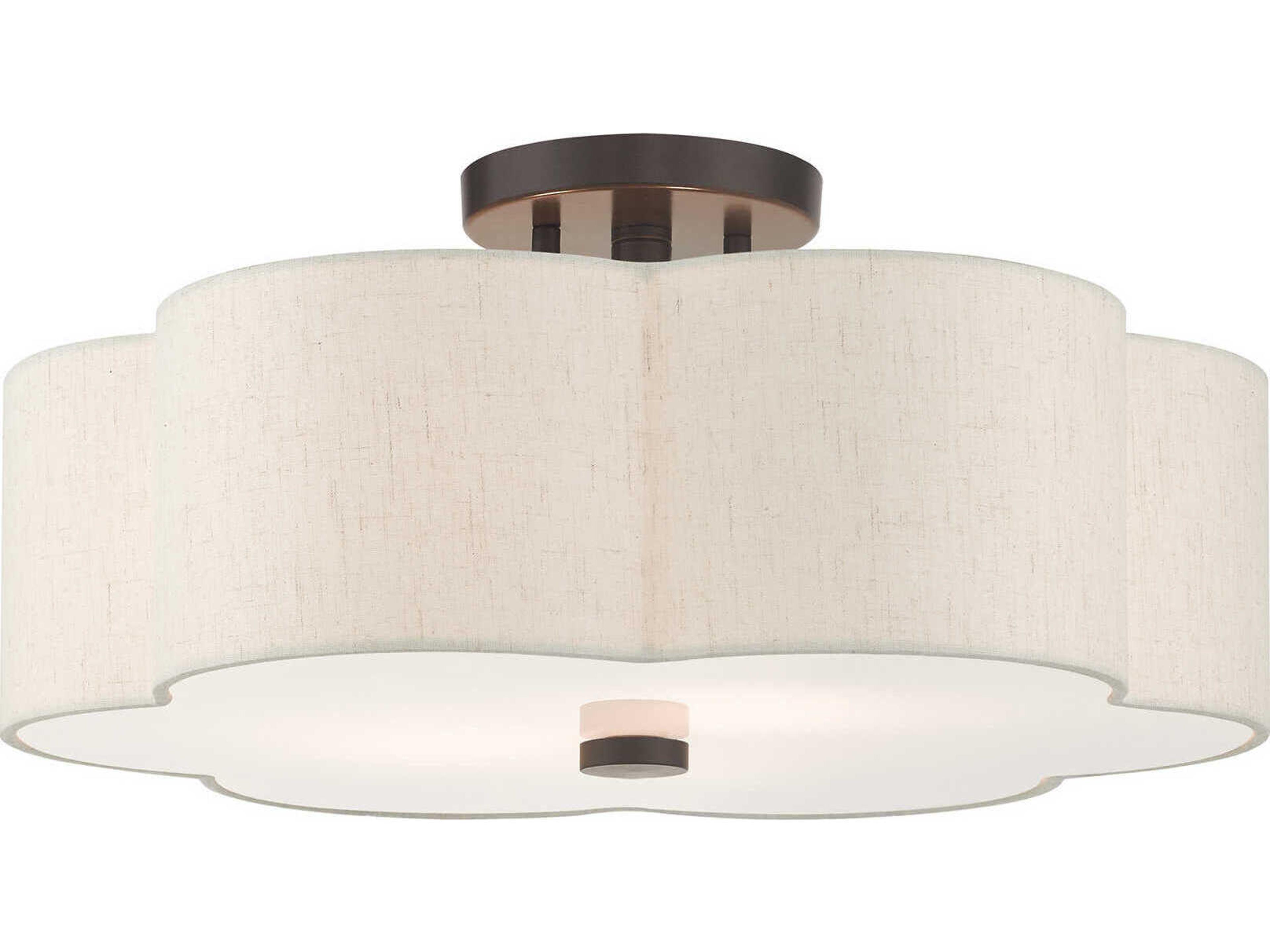 Livex Lighting Solstice 3-Light English Bronze Semi Flush Mount