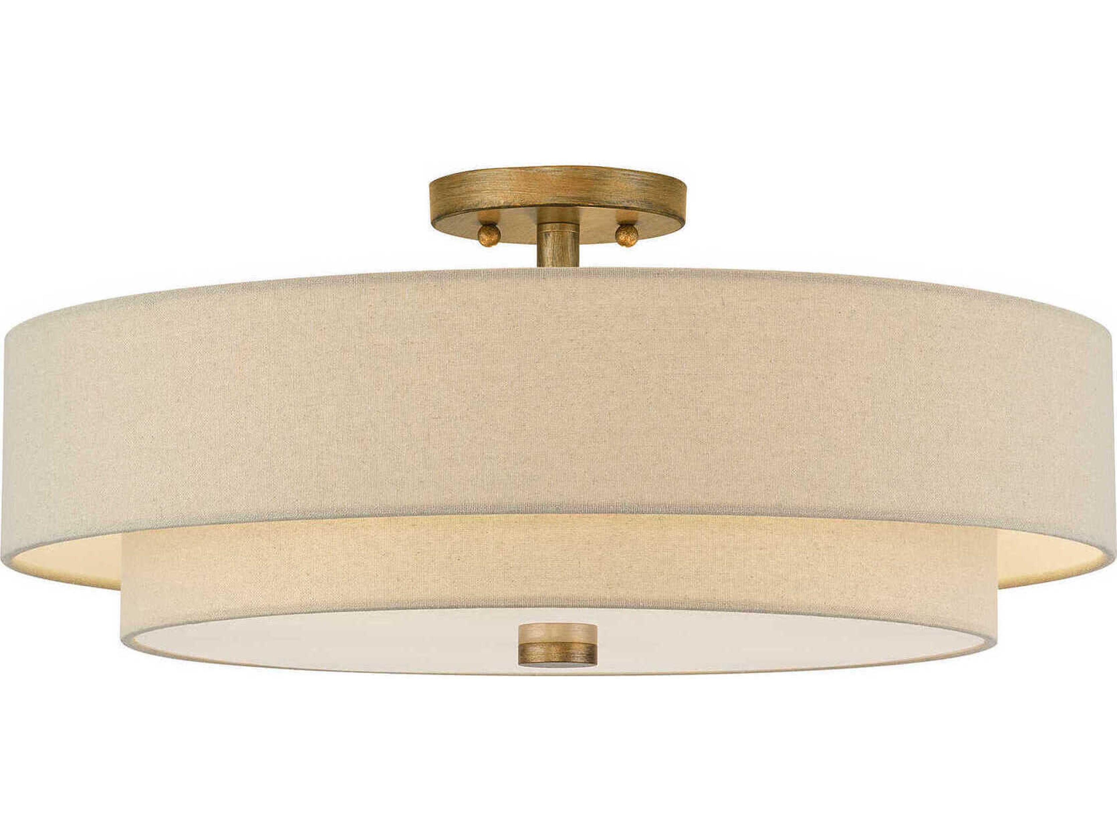 Livex Lighting Bellingham 5-Light Antique Gold Leaf Drum Semi Flush Mount
