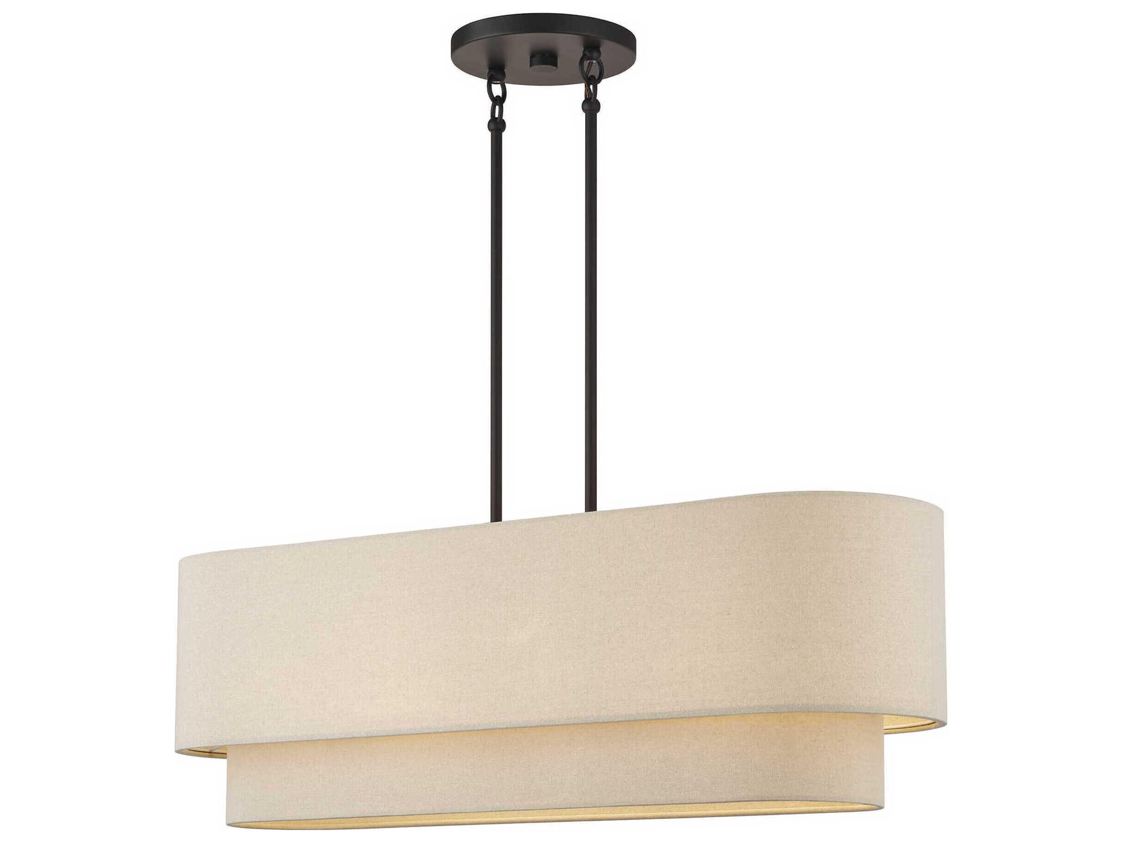 Livex Lighting Bellingham 4-Light Bronze Drum Island Pendant