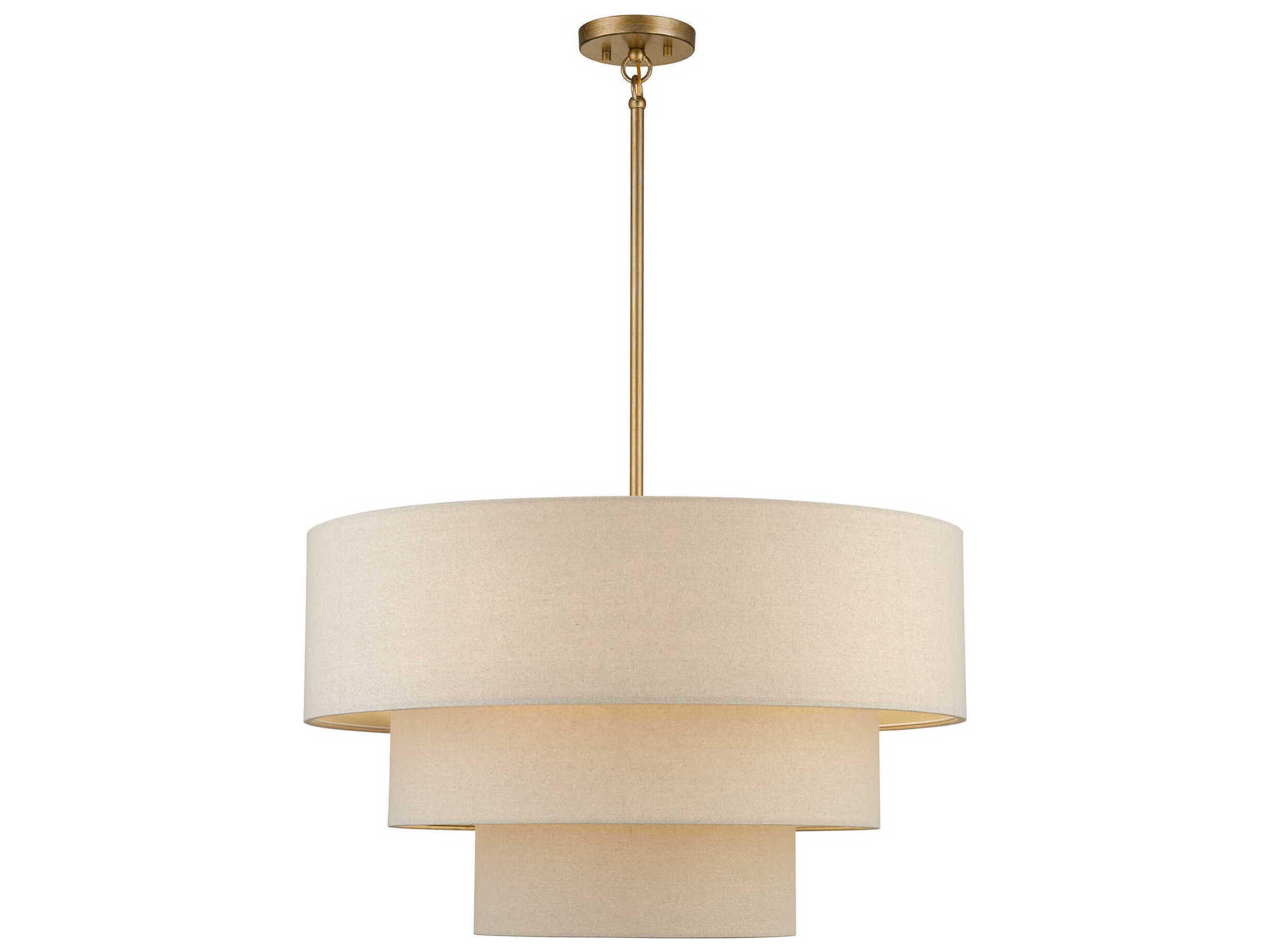 Livex Lighting Bellingham 5-Light Antique Gold Leaf Drum Pendant