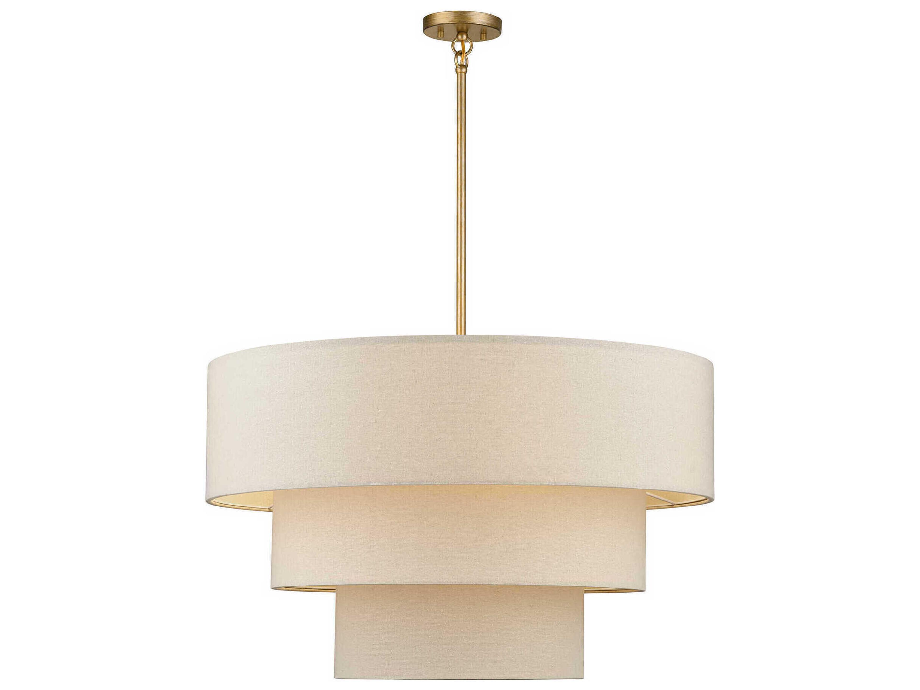 Livex Lighting Bellingham 8-Light Antique Gold Leaf Drum Pendant