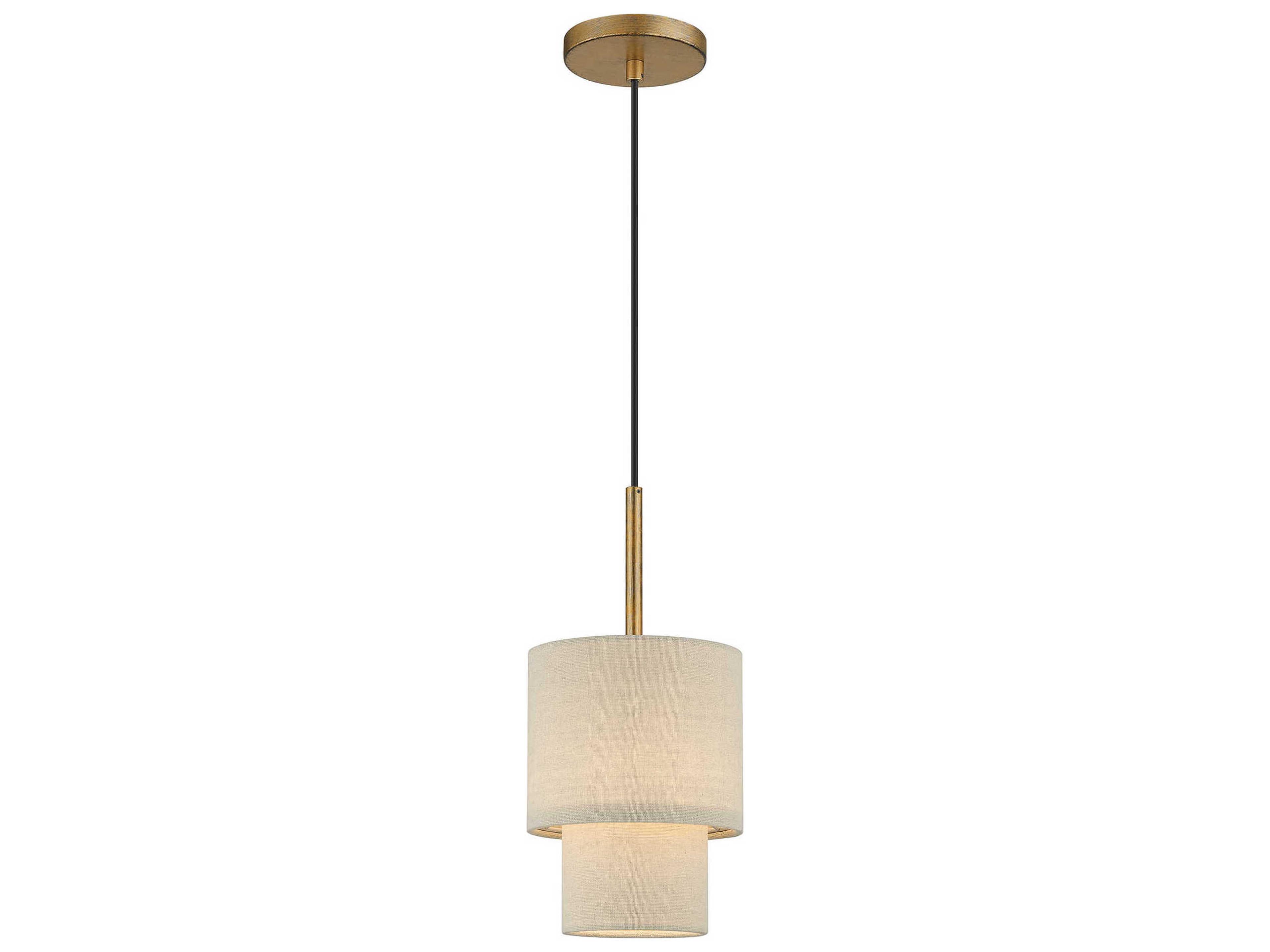 Livex Lighting Bellingham 1-Light Antique Gold Leaf Drum Mini Pendant