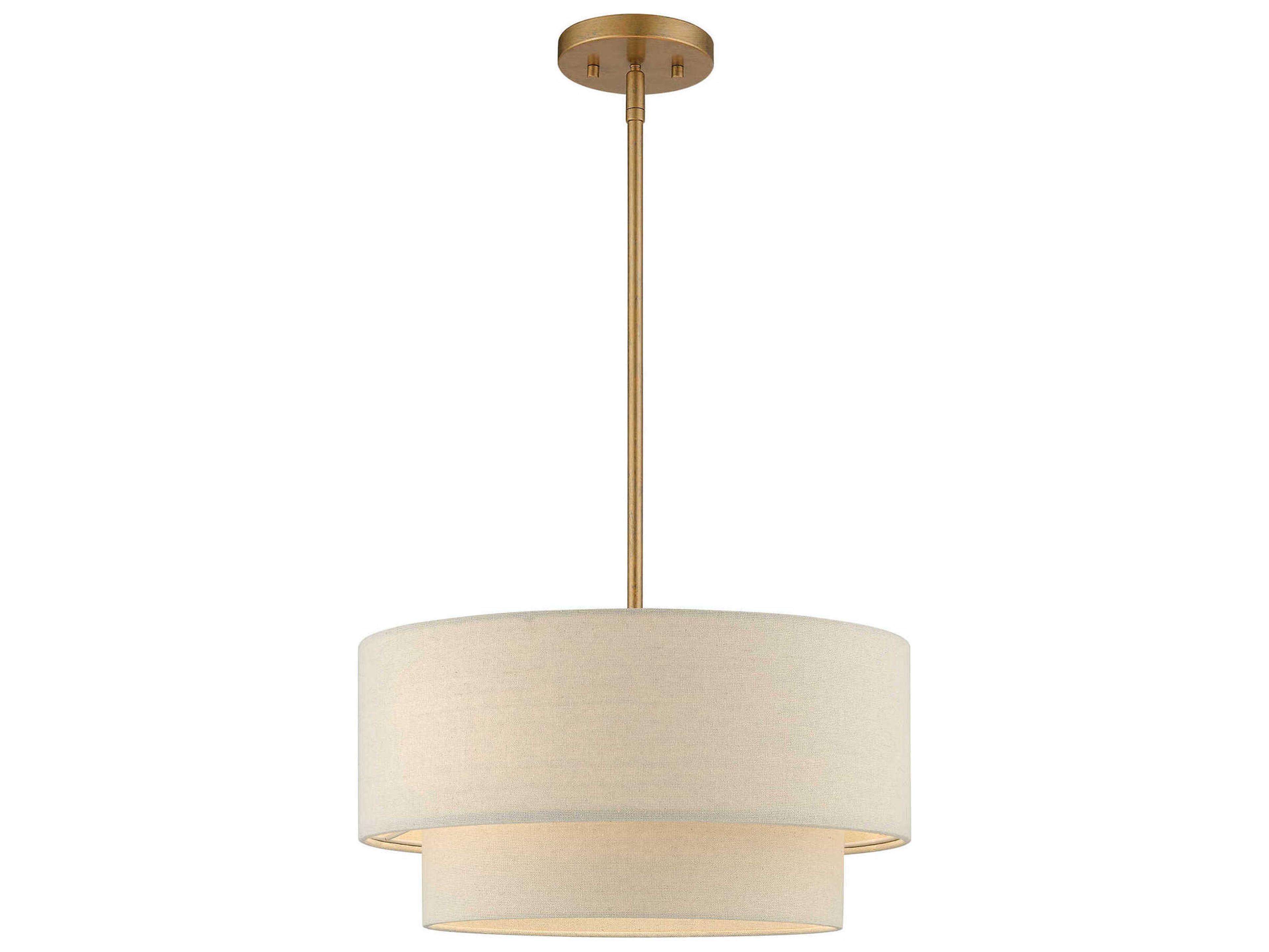 Livex Lighting Bellingham 3-Light Antique Gold Leaf Tiered Pendant