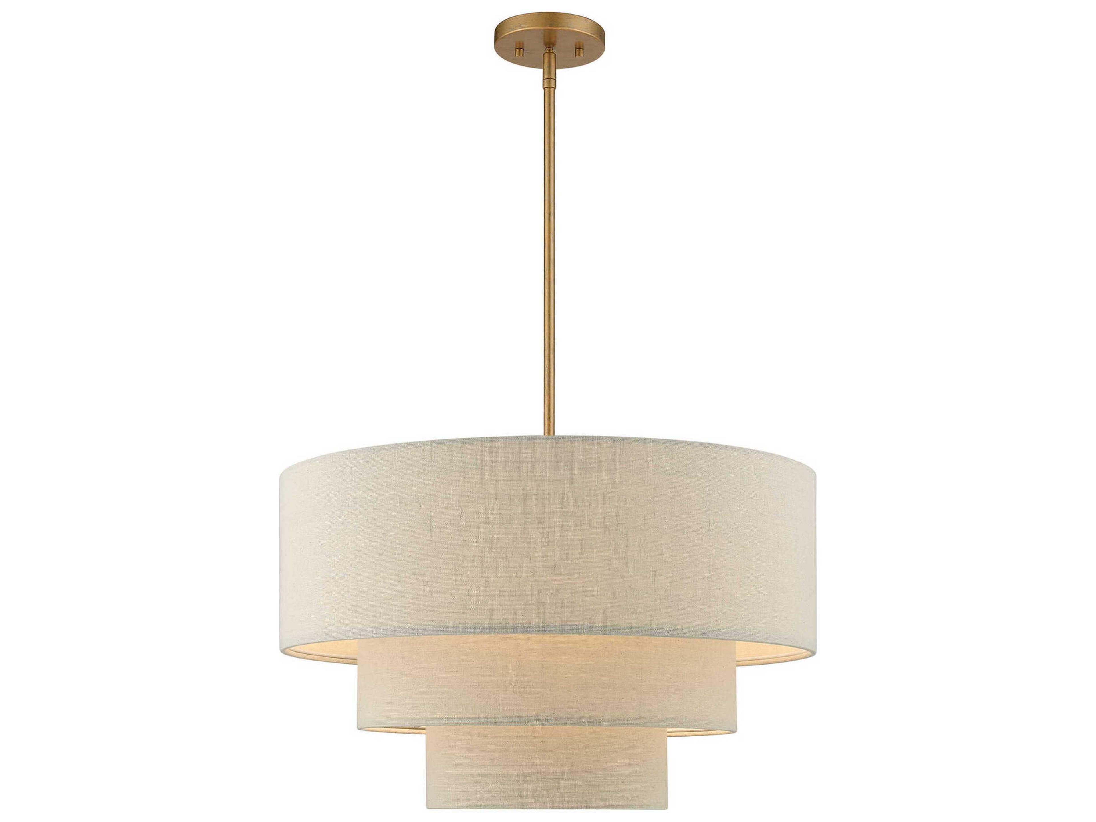 Livex Lighting Bellingham 4-Light Antique Gold Leaf Tiered Pendant