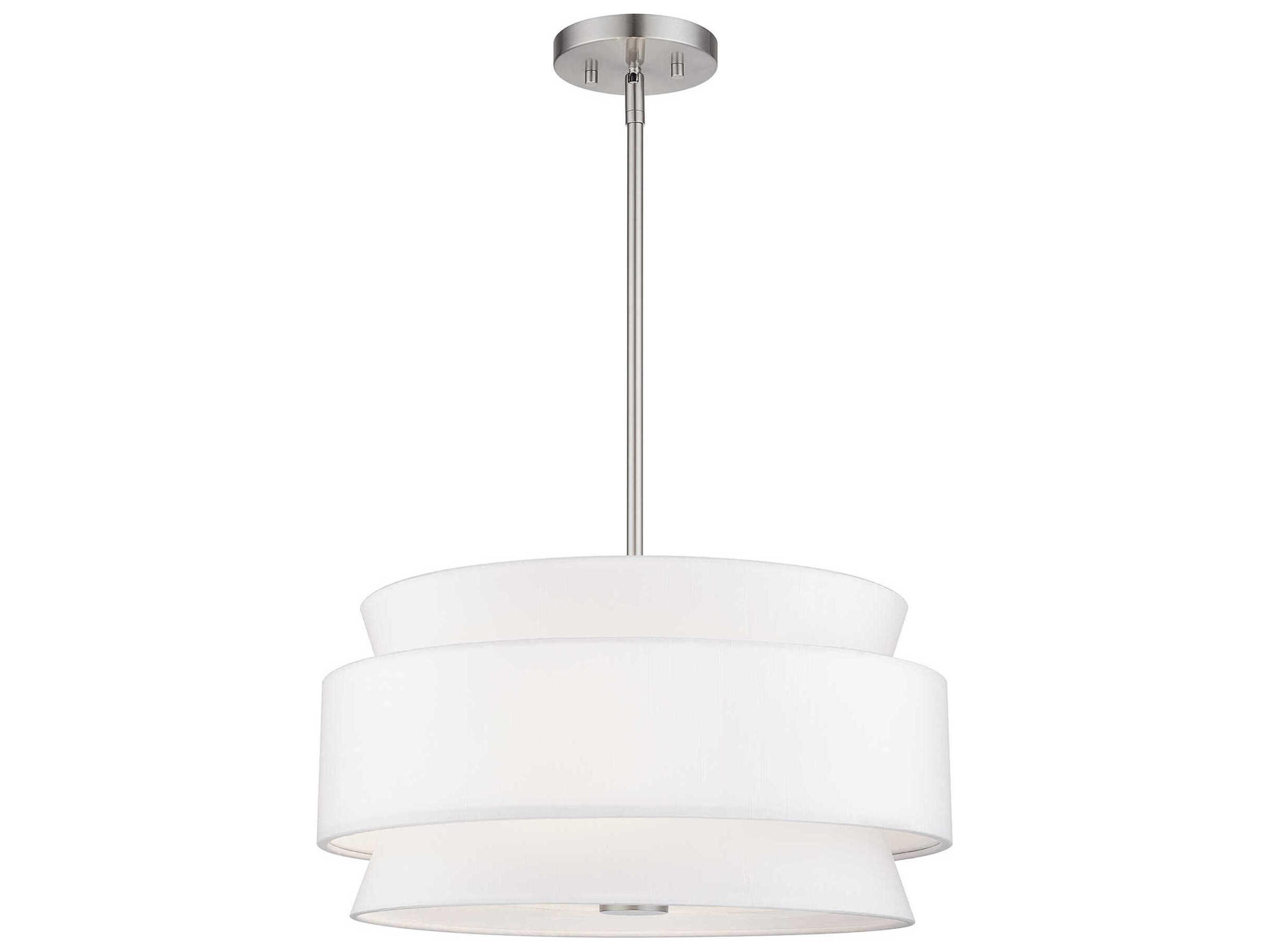 Livex Lighting Fontana 4-Light Brushed Nickel Drum Pendant