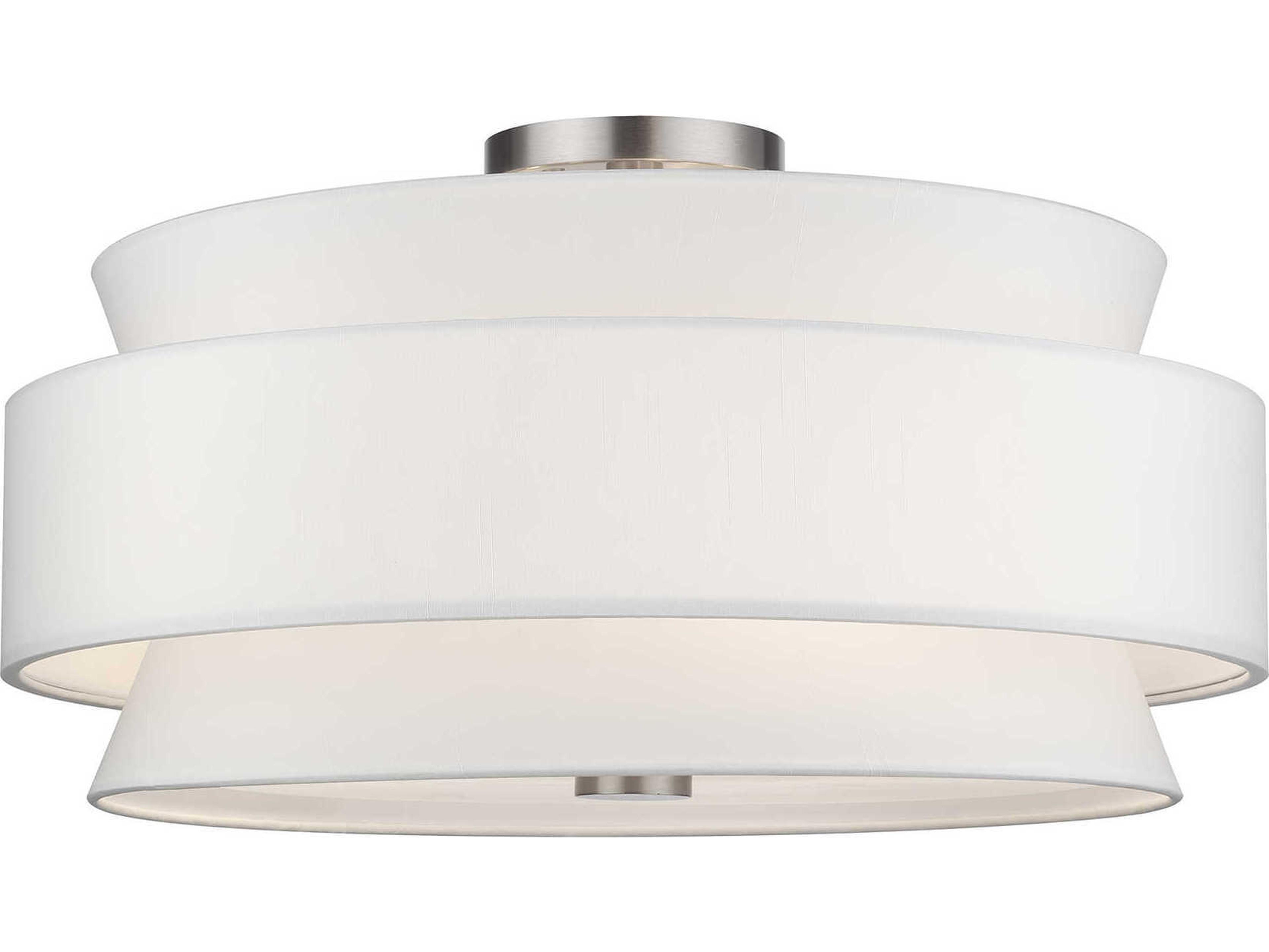 Livex Lighting Fontana 5-Light Brushed Nickel Drum Semi Flush Mount