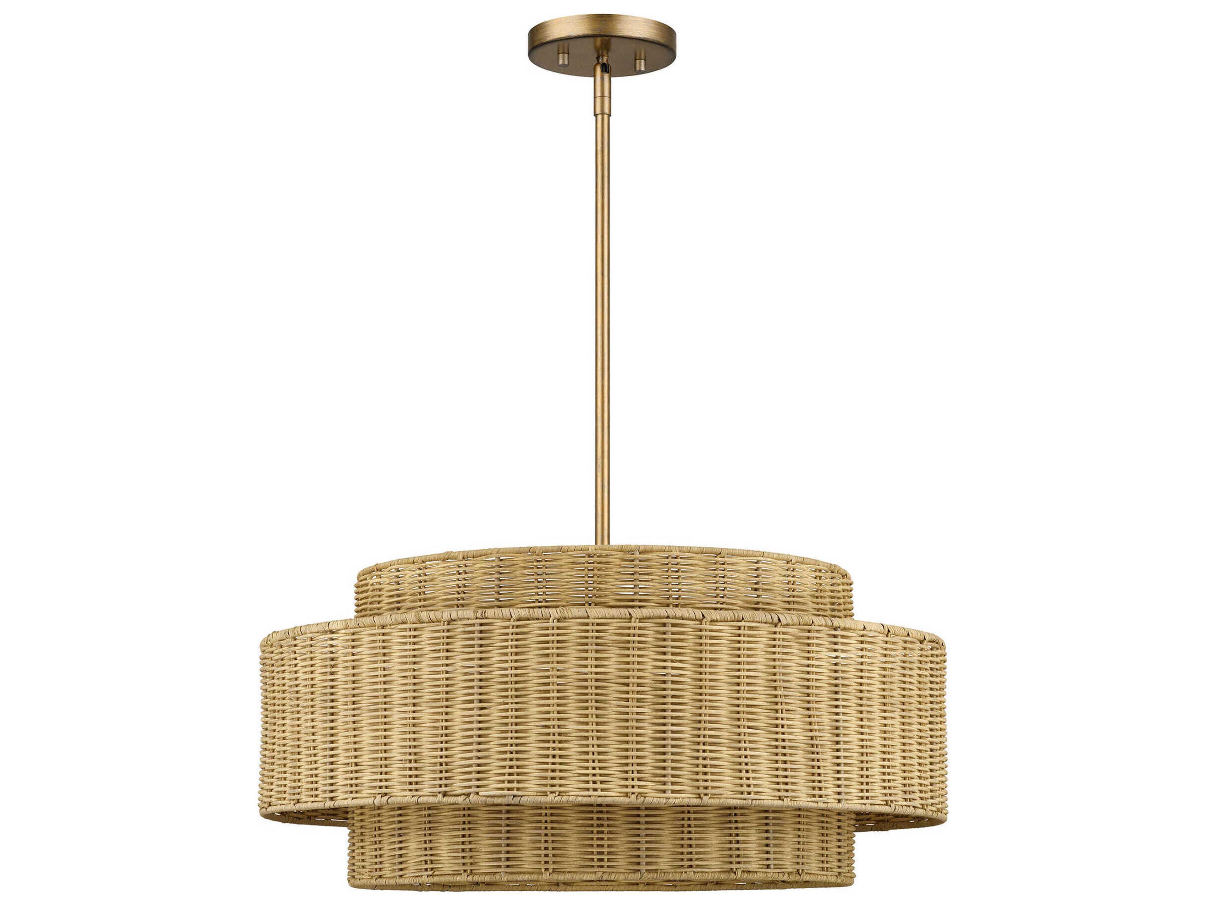 Livex Lighting Weavington 5-Light Antique Gold Leaf Drum Pendant