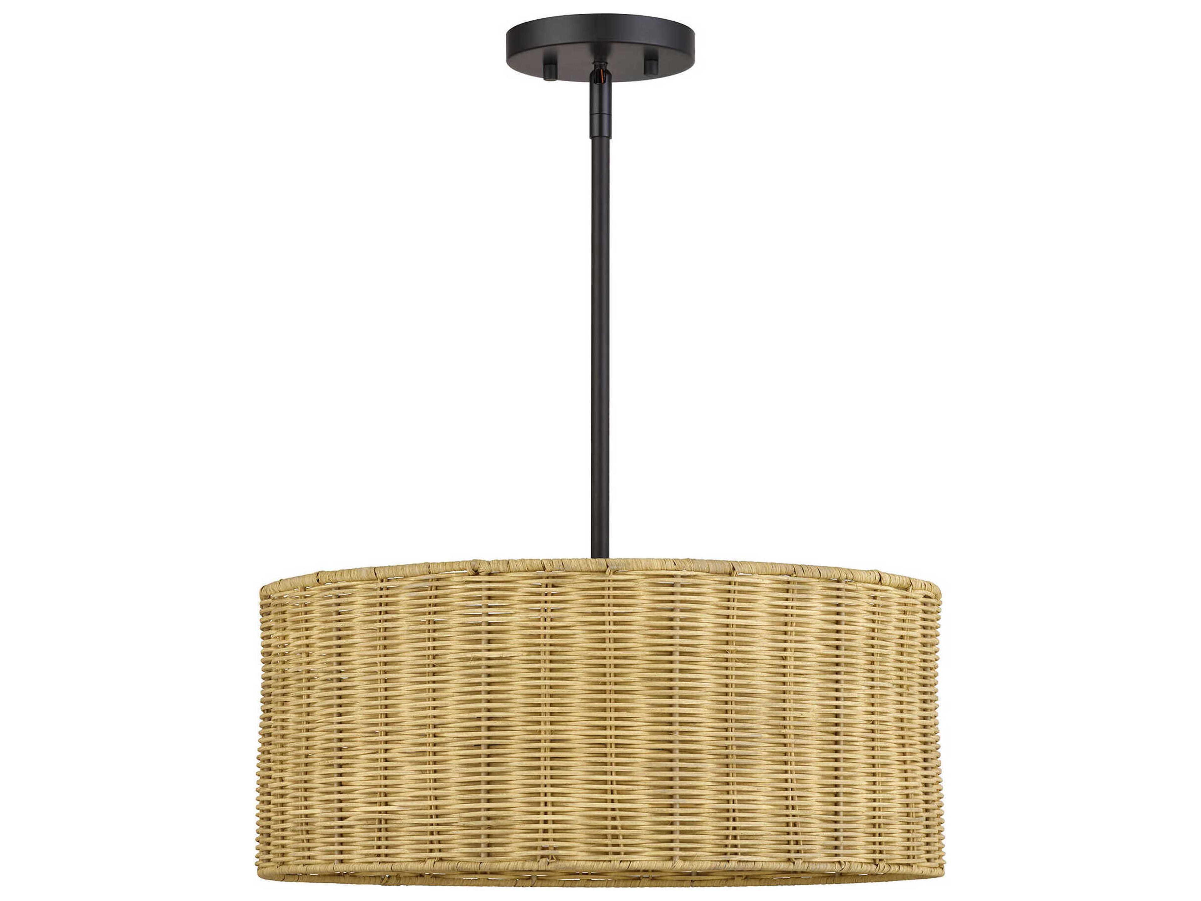 Livex Lighting Weavington 3-Light Bronze Drum Pendant