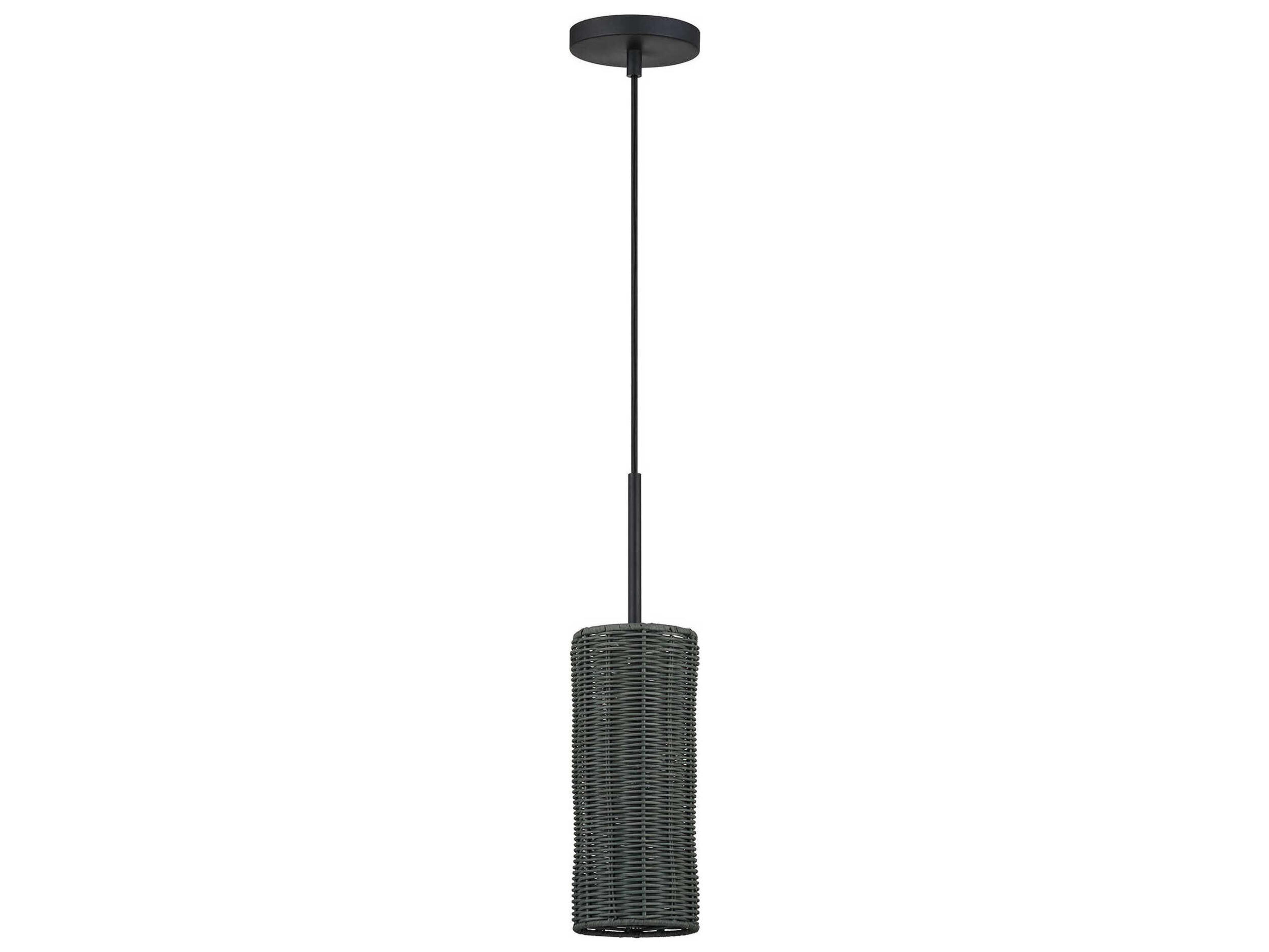 Livex Lighting Weavington 1-Light Black Cylinder Mini Pendant