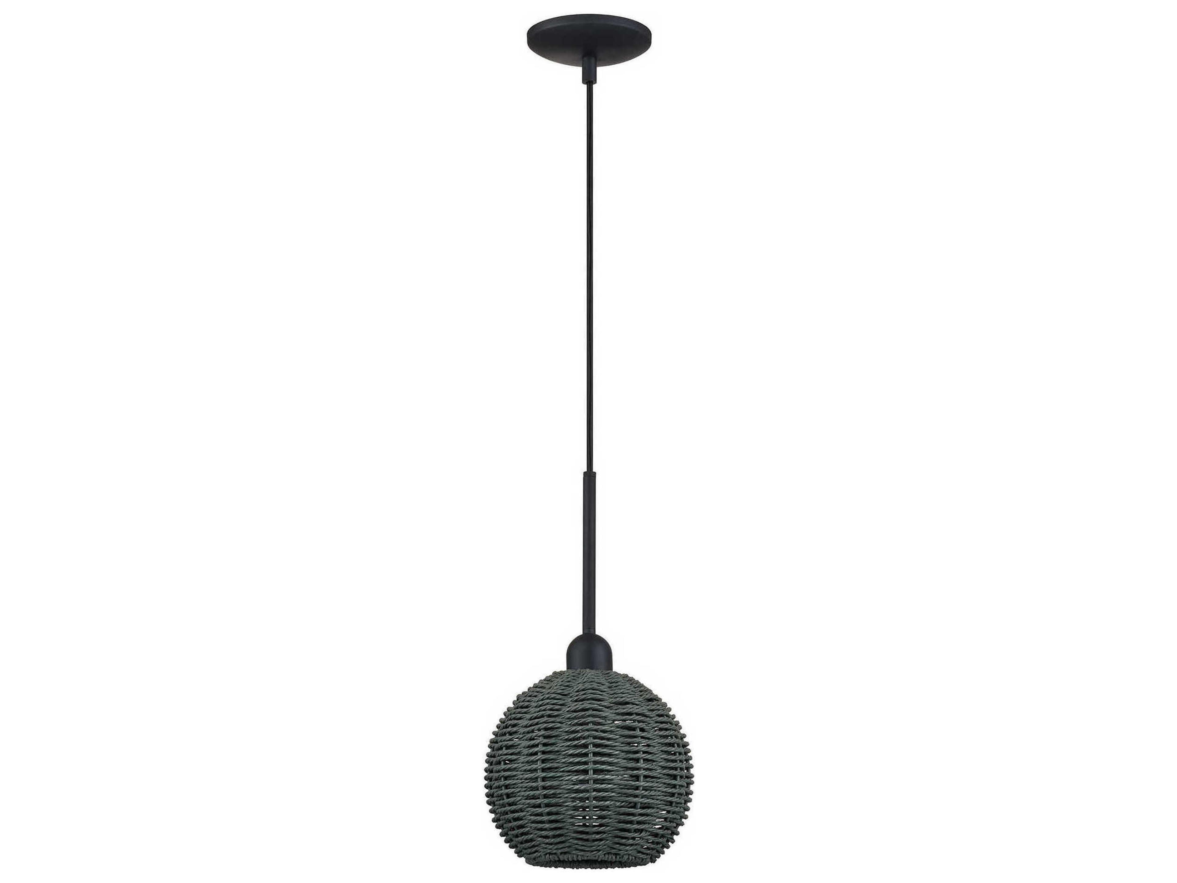 Livex Lighting Deluna 1-Light Black Globe Mini Pendant