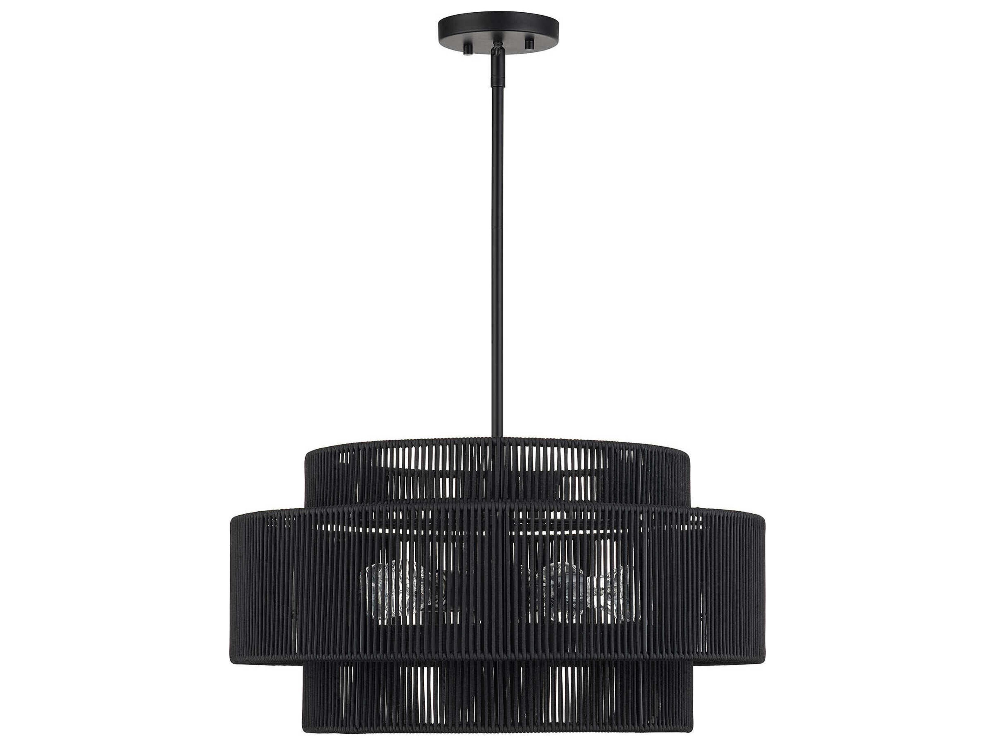 Livex Lighting Acordia 5-Light Black Drum Pendant