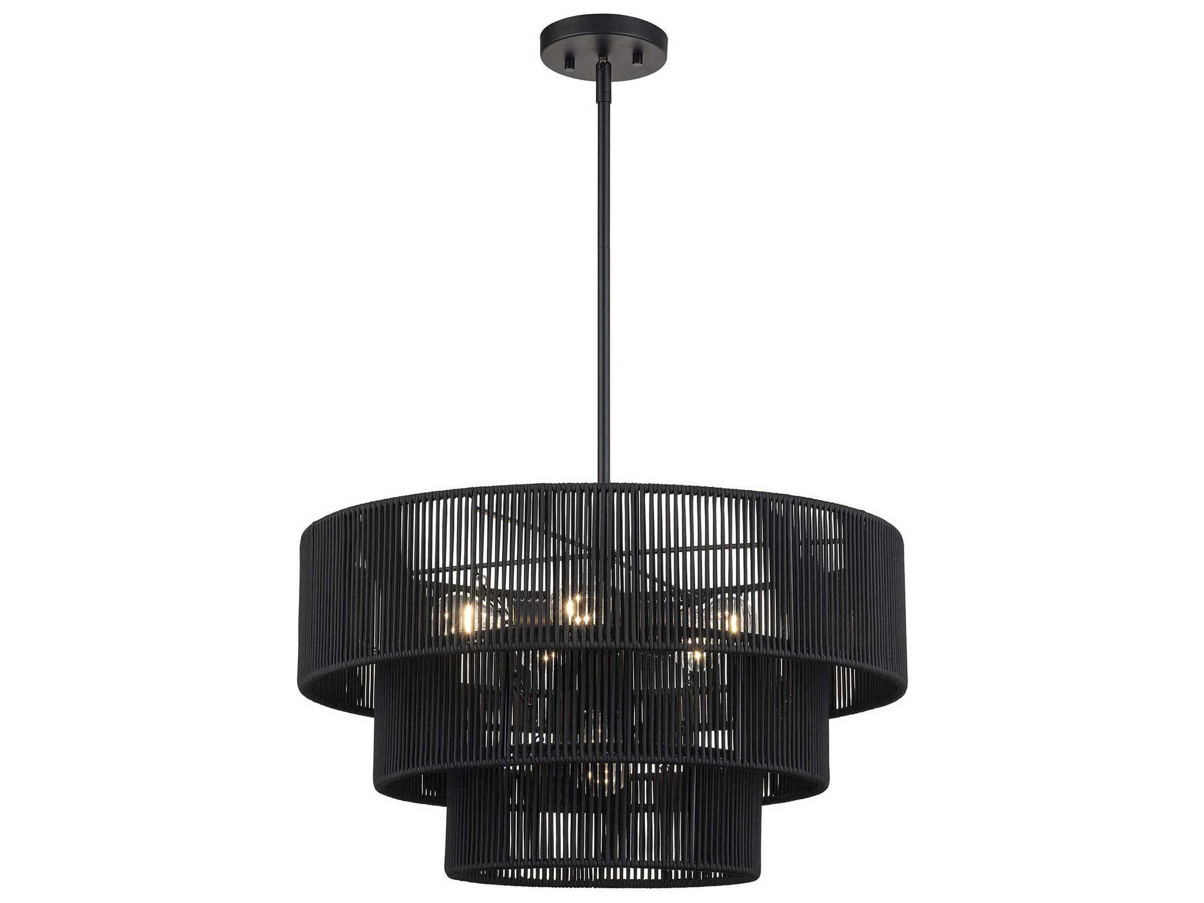 Livex Lighting Acordia 6-Light Black Drum Pendant