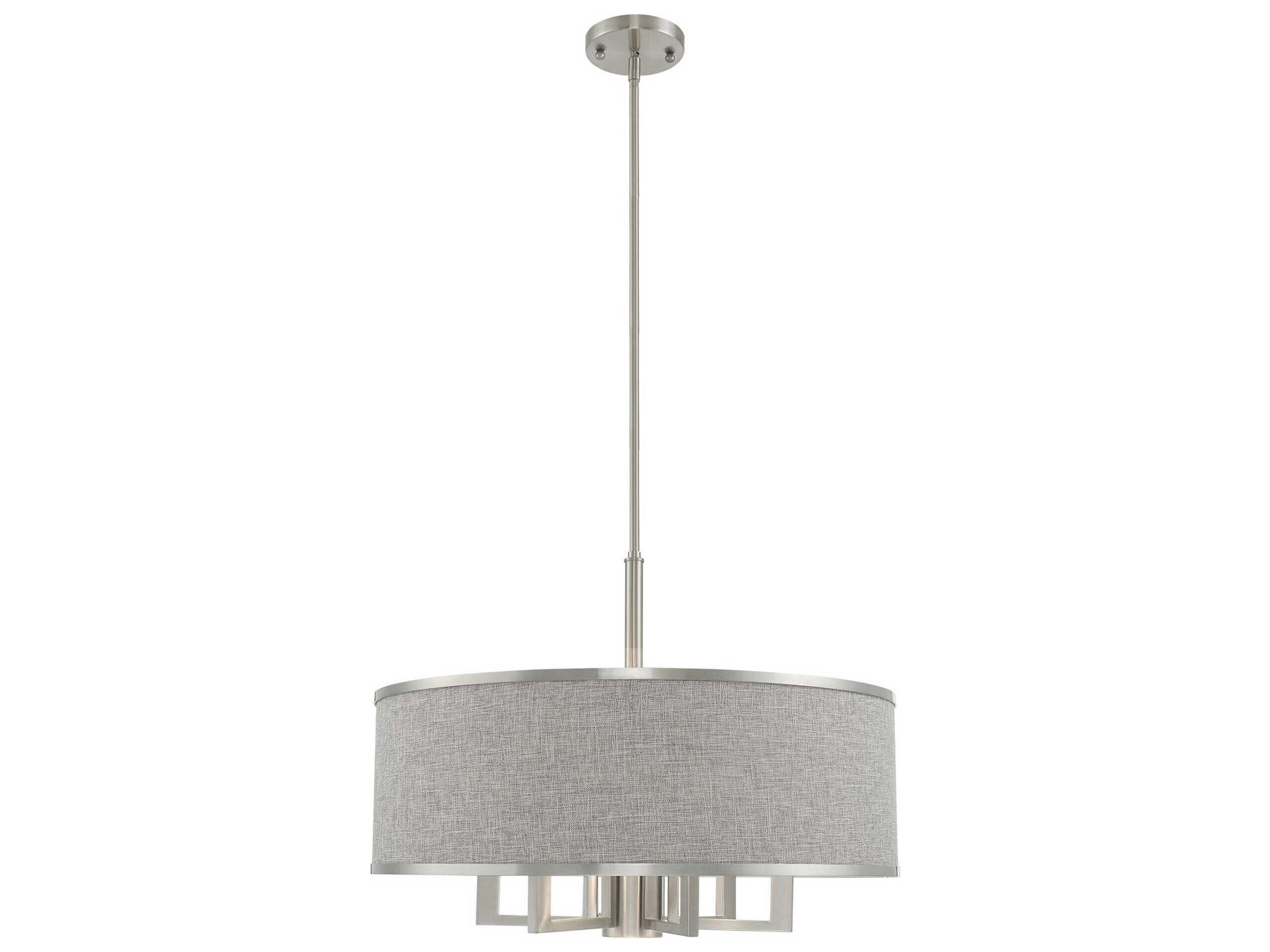 Livex Lighting Park Ridge 7-Light Brushed Nickel Candelabra Drum Chandelier