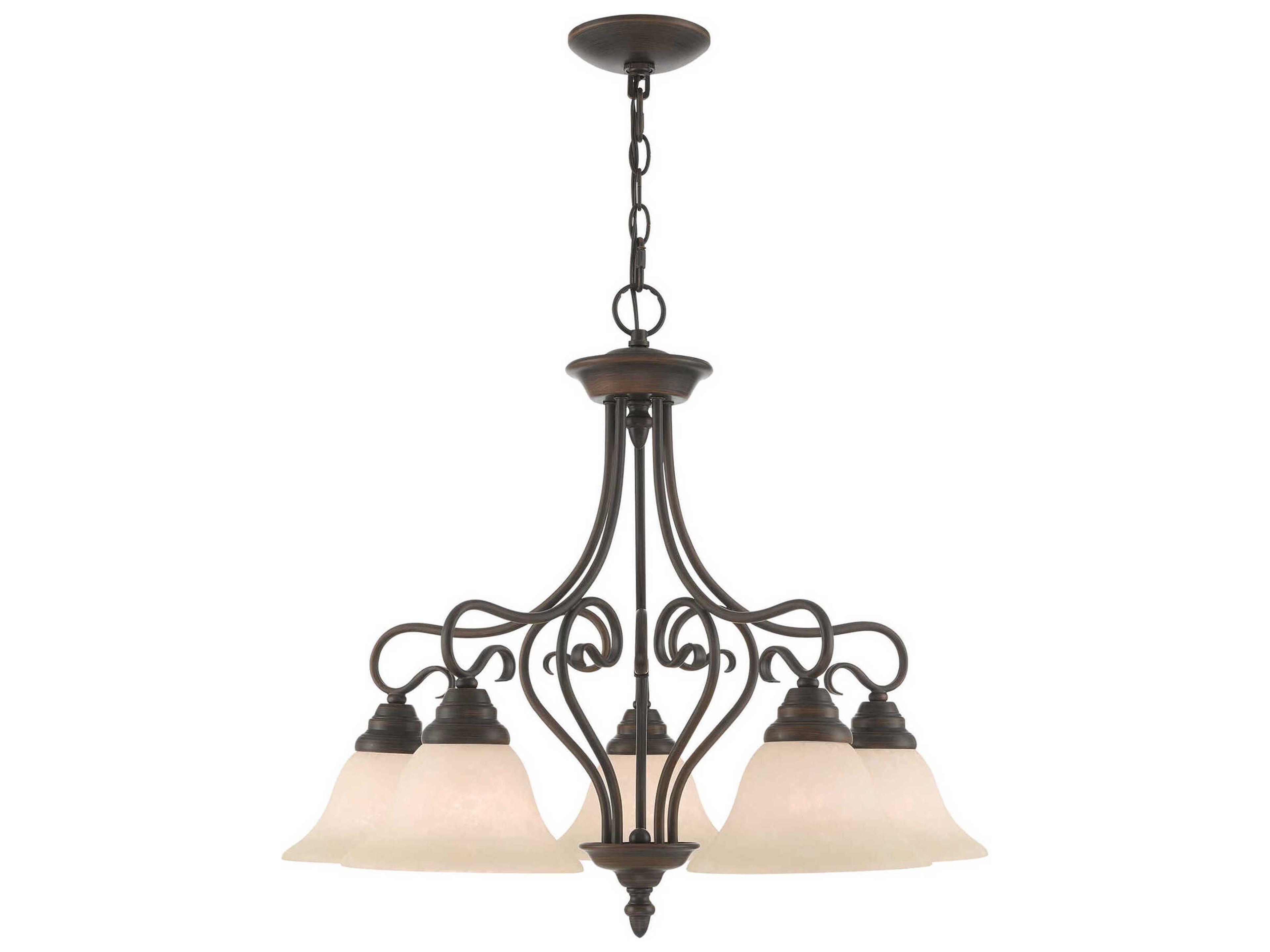 Livex Lighting Coronado 5-Light Imperial Bronze Glass Bell Chandelier