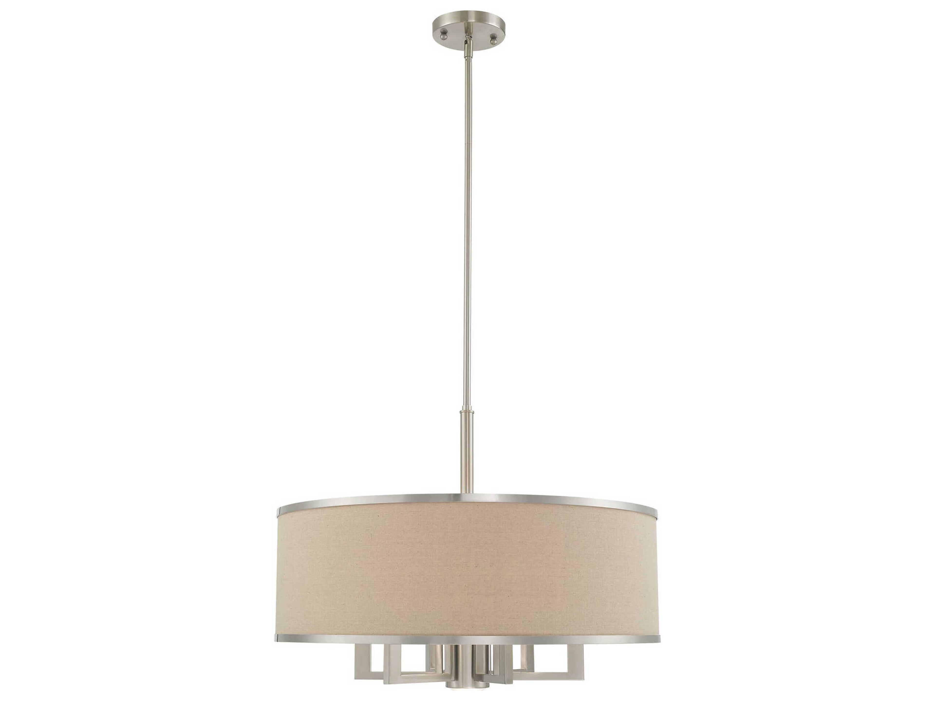 Livex Lighting Park Ridge 7-Light Brushed Nickel Candelabra Drum Chandelier