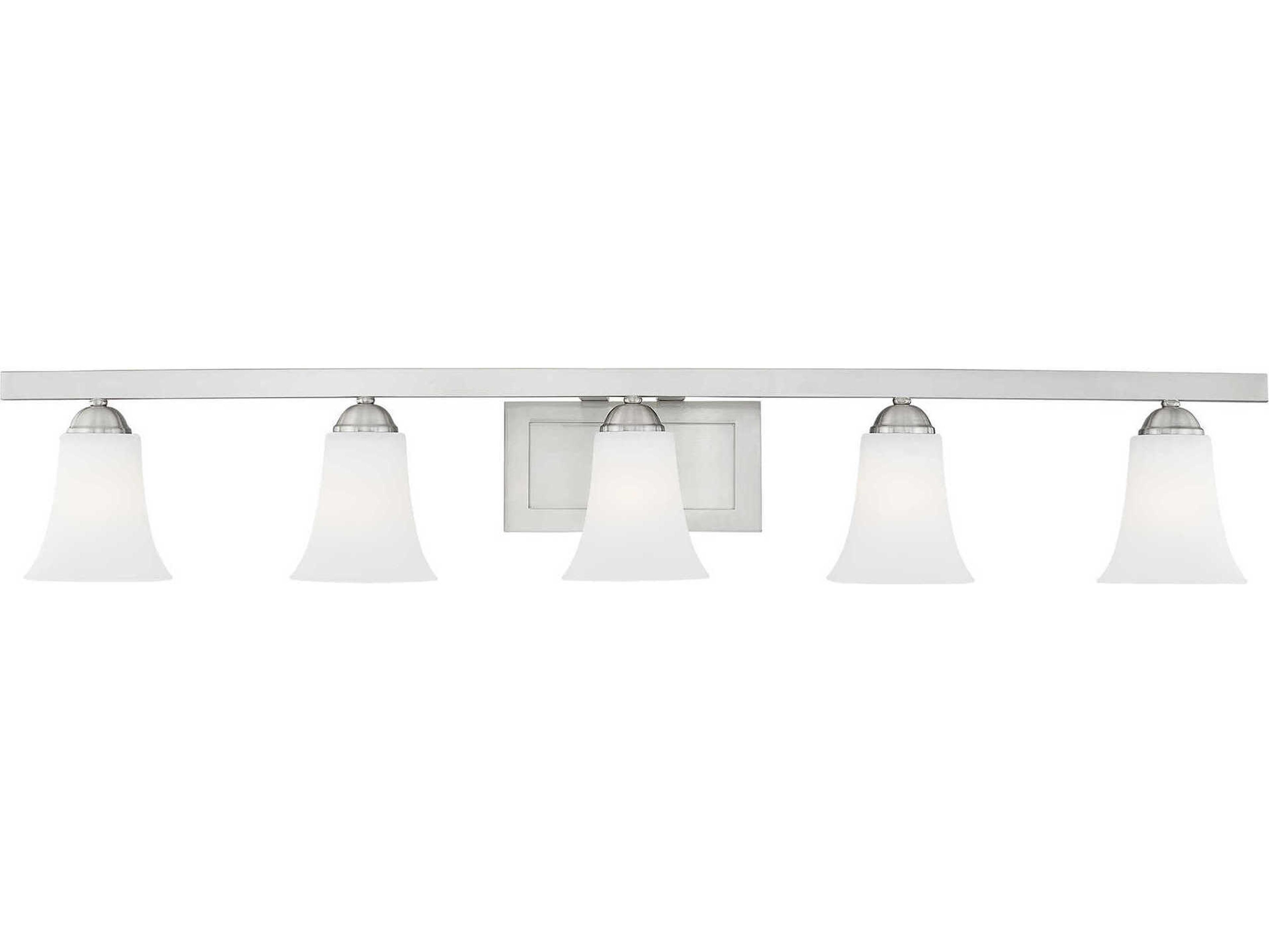 Livex Lighting Ridgedale 5-Light Brushed Nickel White Glass Vanity Light