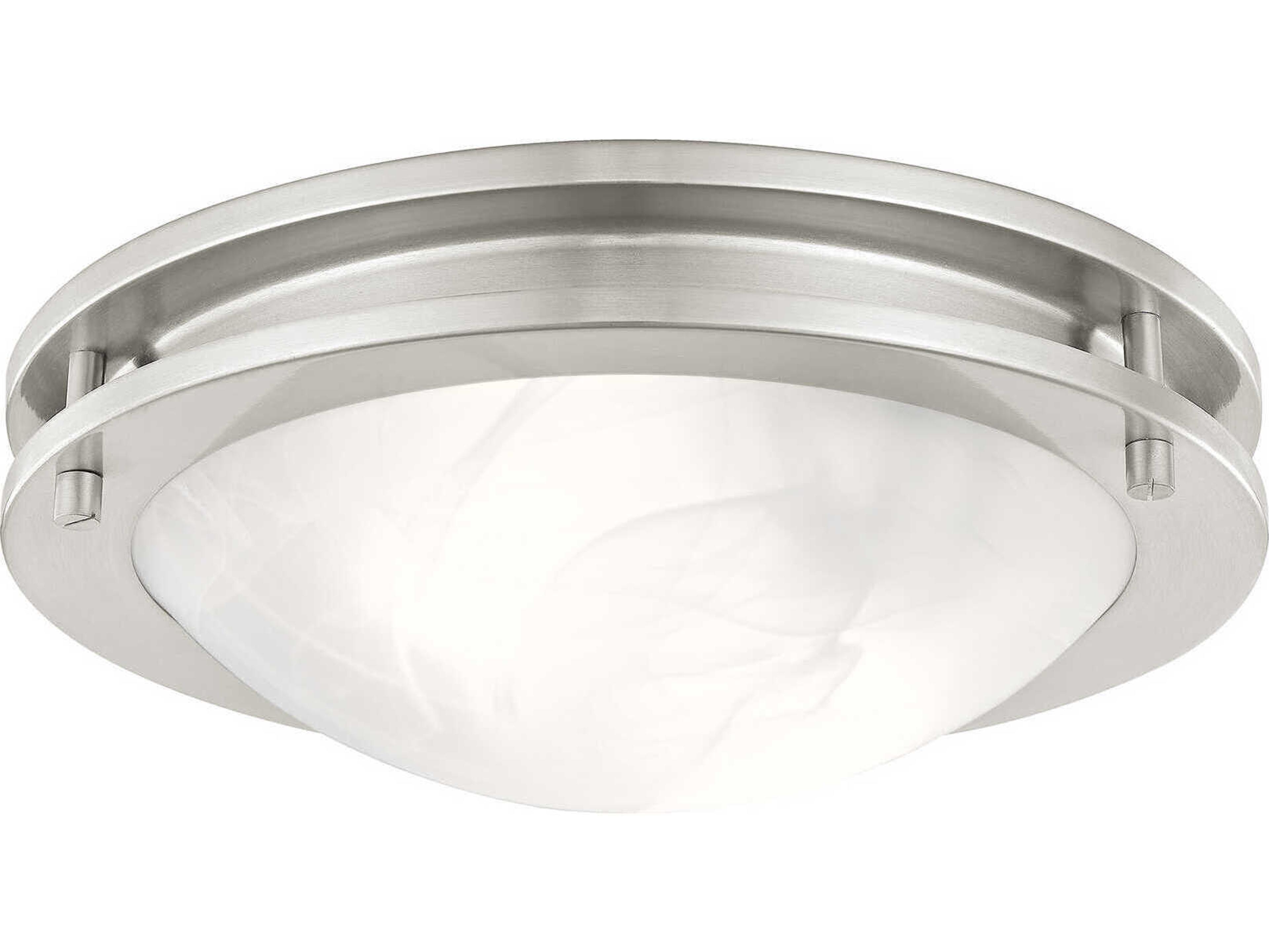 Livex Lighting Ariel 2-Light Brushed Nickel Glass Bowl Flush Mount