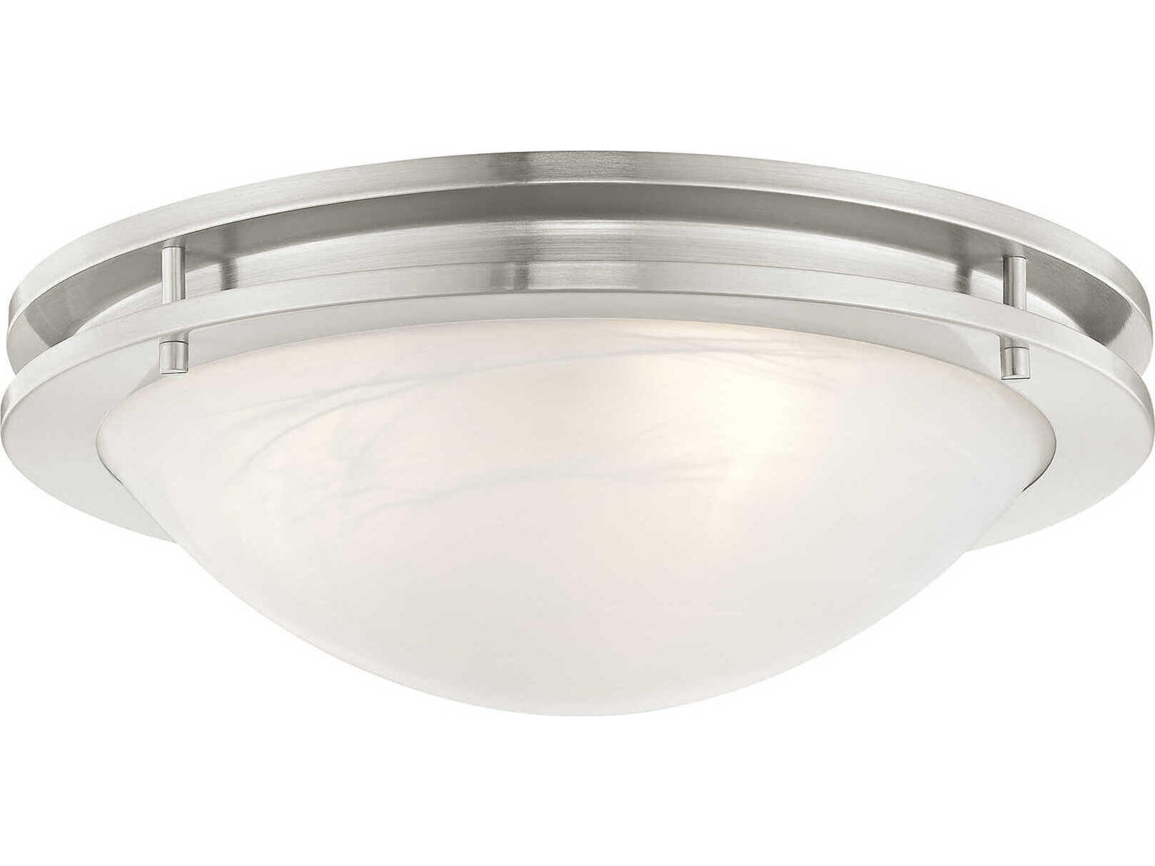 Livex Lighting Ariel 3-Light Brushed Nickel Glass Bowl Flush Mount