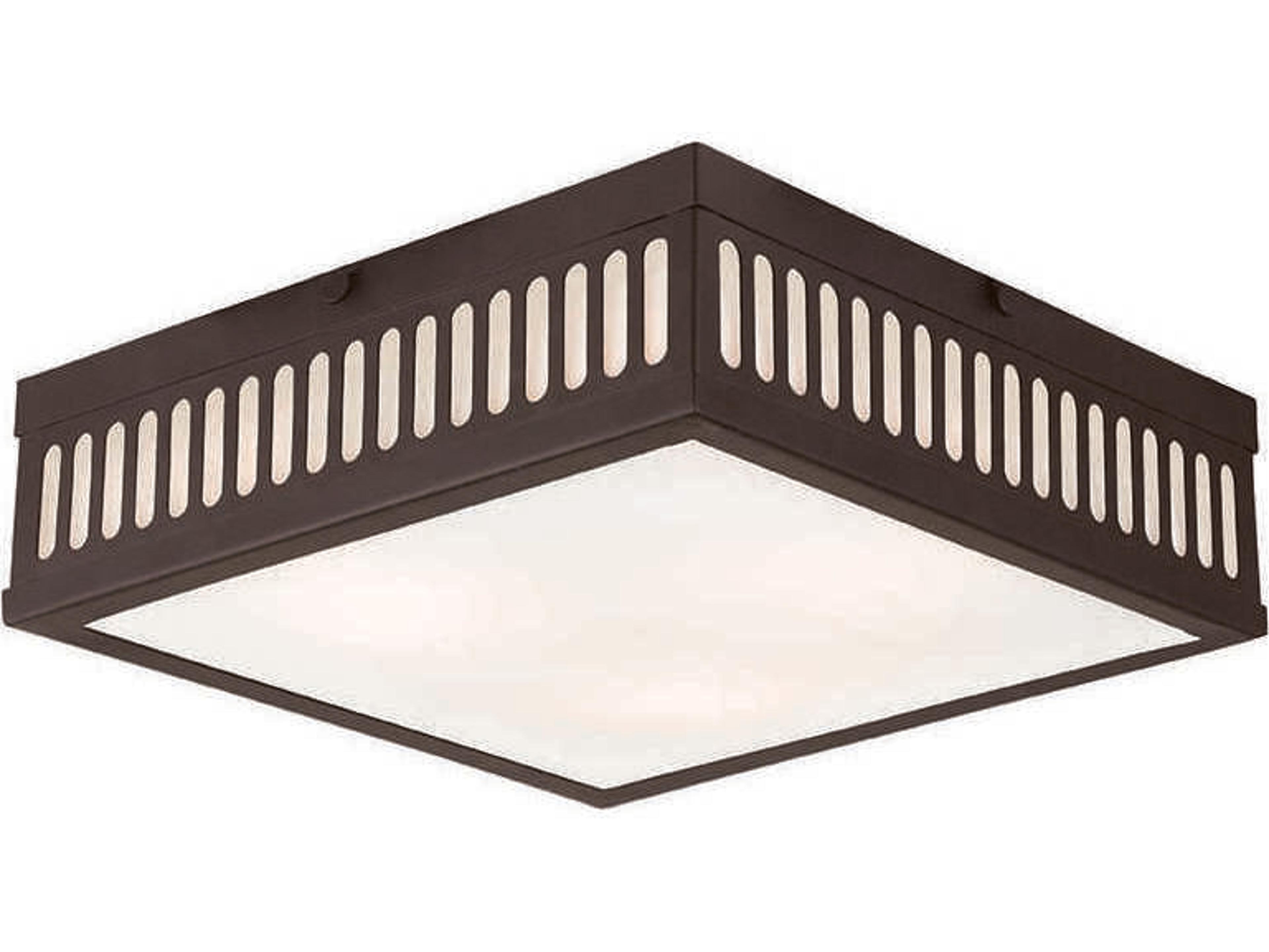 Livex Lighting Prentice 3-Light Bronze Glass Flush Mount