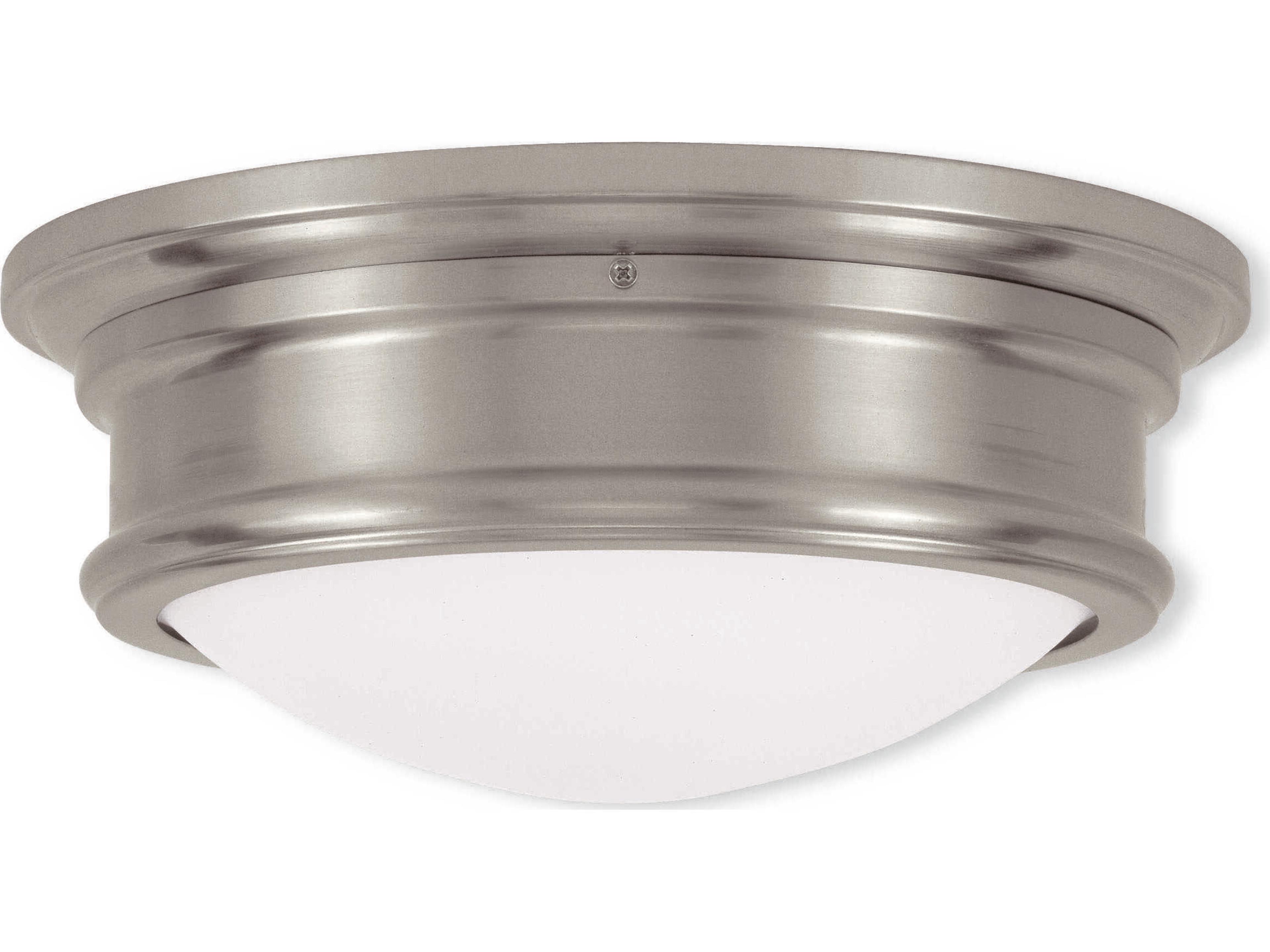 Livex Lighting Astor 2-Light Brushed Nickel Glass Bowl Flush Mount