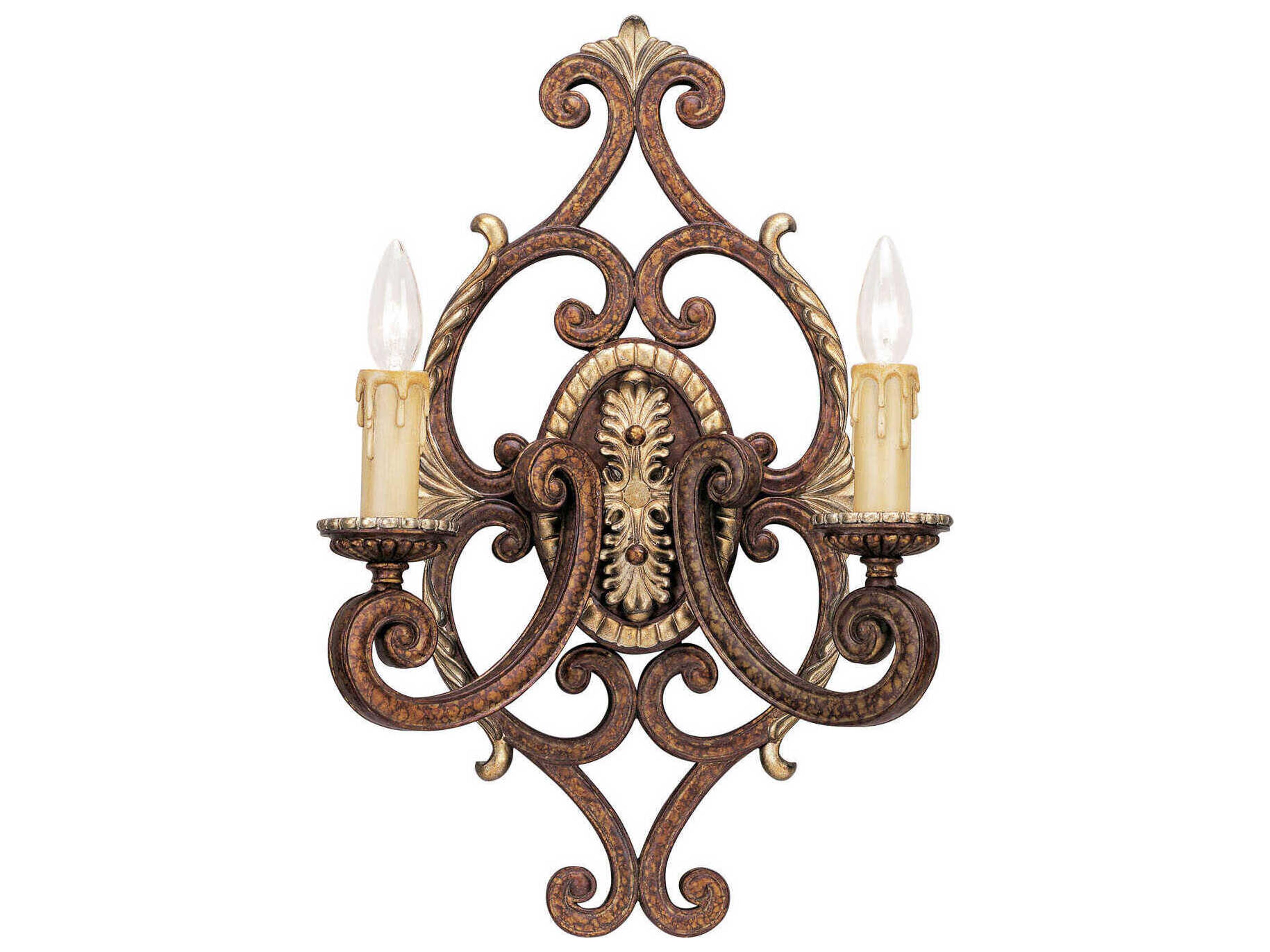 Livex Lighting Seville 2-Light Palacial Bronze Gilded Wall Sconce