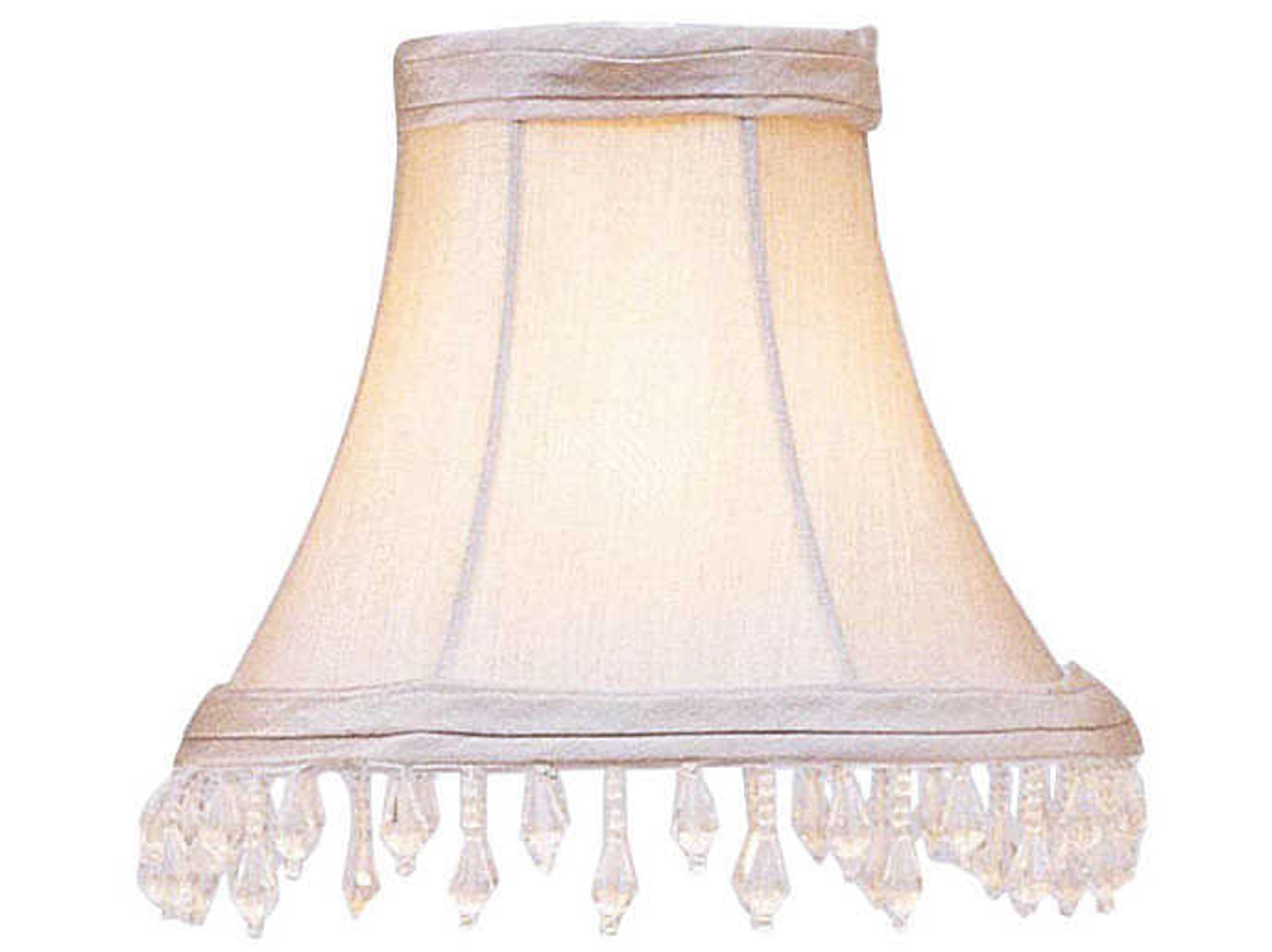 Livex Lighting Pewter Bell Clip Shade with Clear Beads