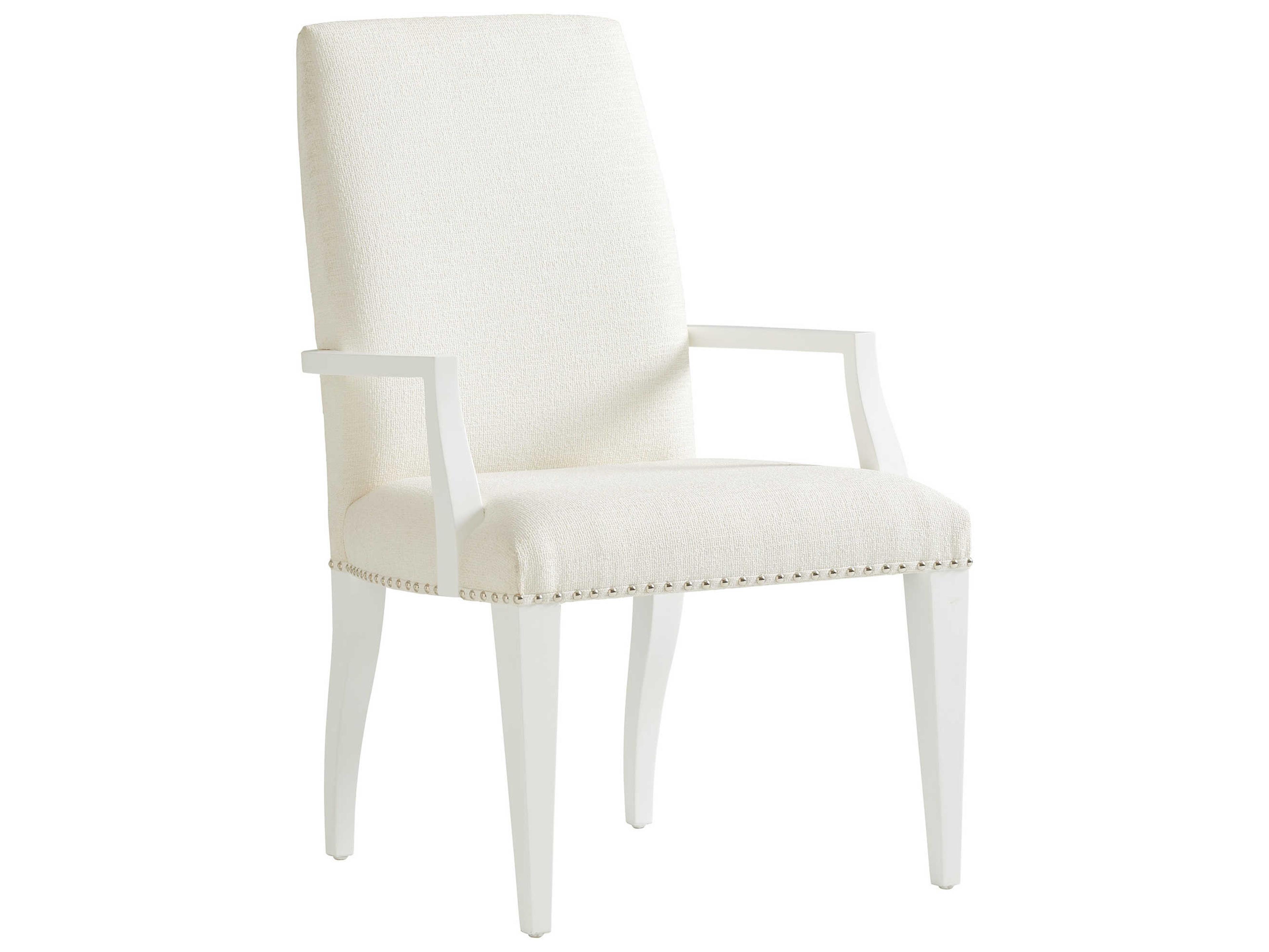 Lexington Avondale Maple Wood White Upholstered Arm Dining Chair