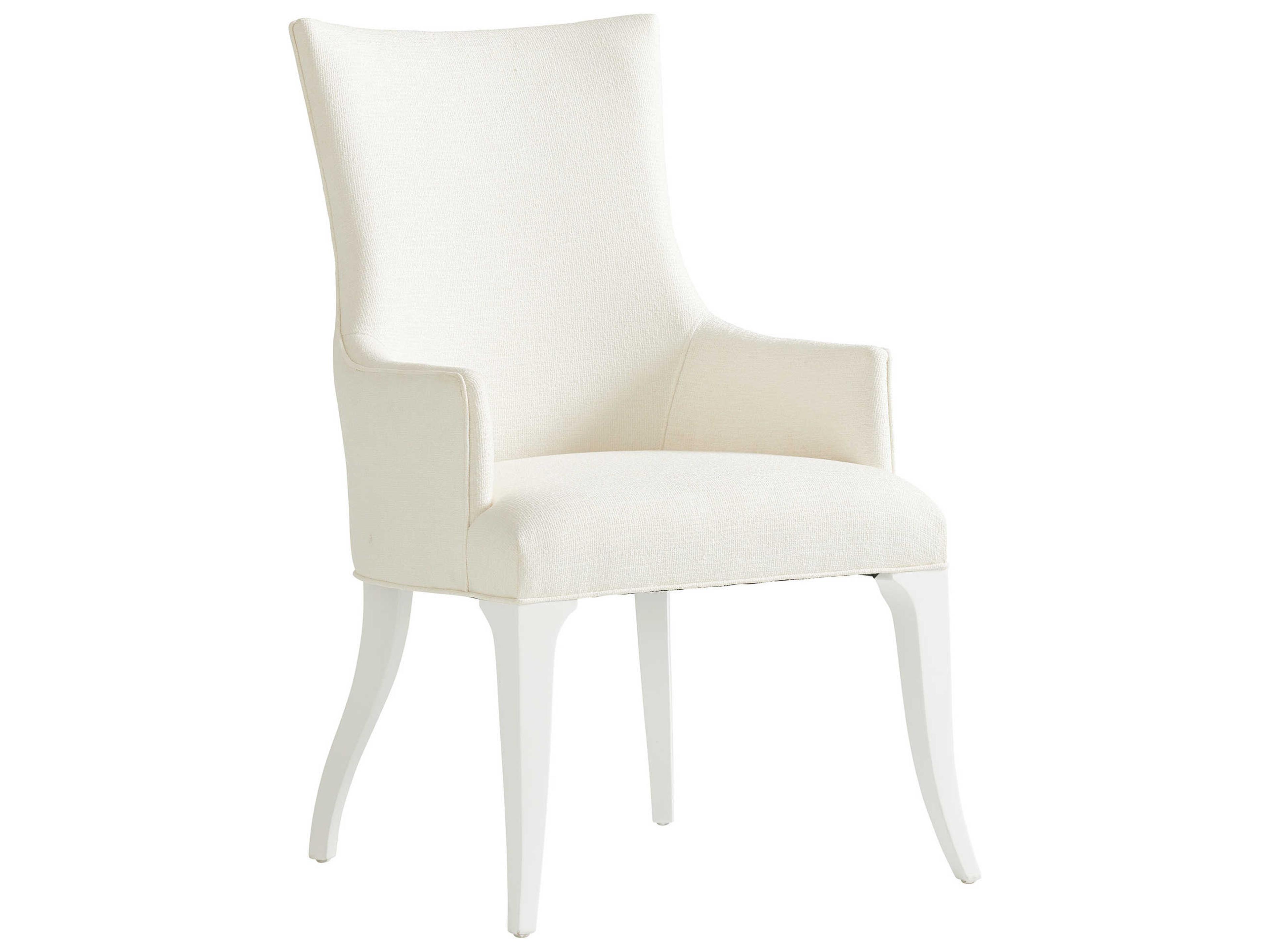 Lexington Avondale Maple Wood White Upholstered Arm Dining Chair