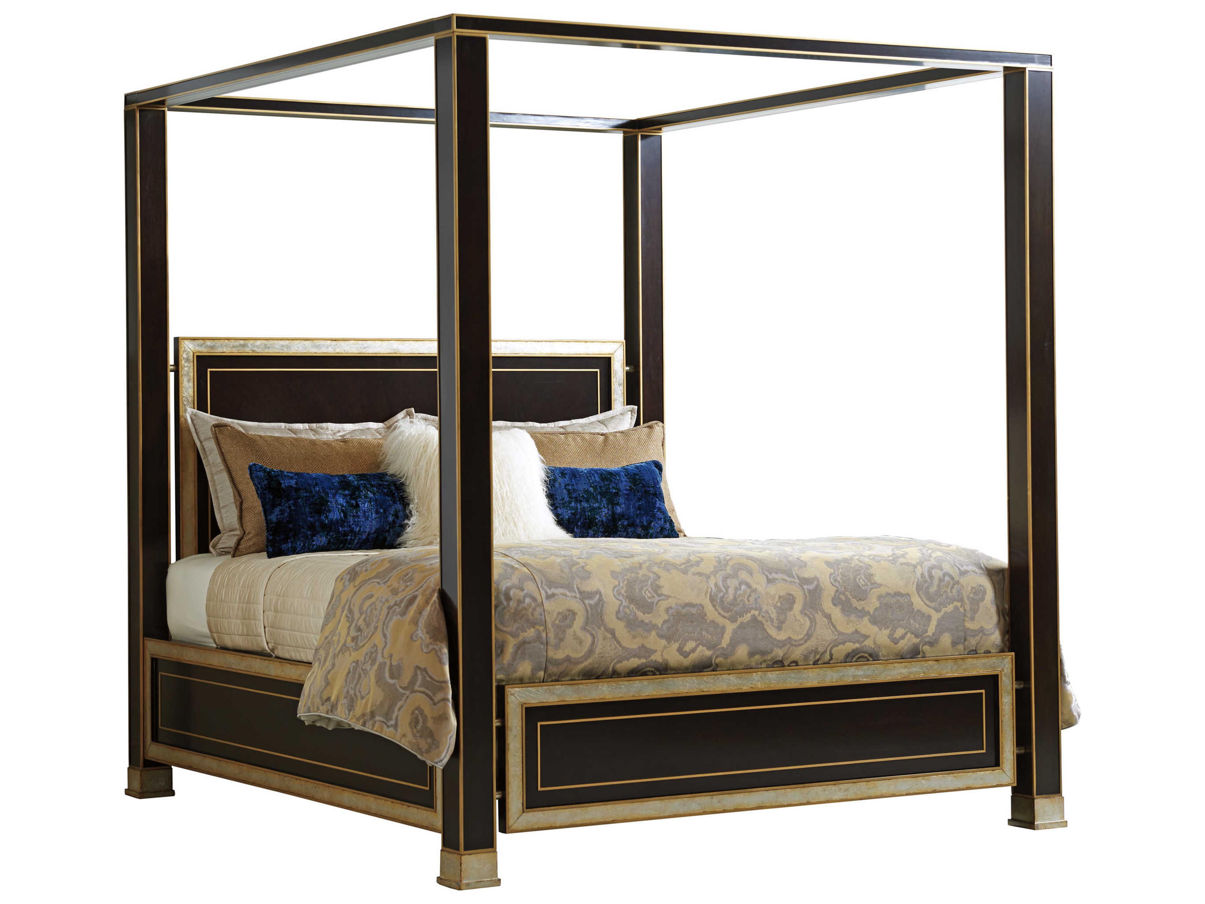 Lexington Carlyle Walnut Brown Wood California King Four Poster Bed