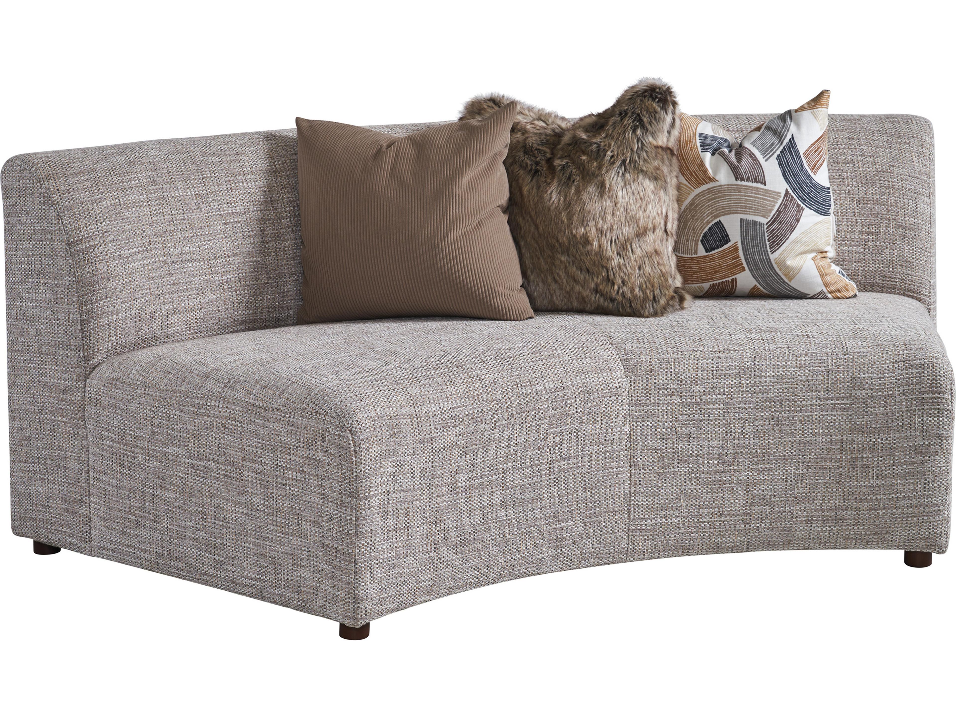 Lexington Zanzibar Alston Gray Upholstered Modular Armless Curved Sofa