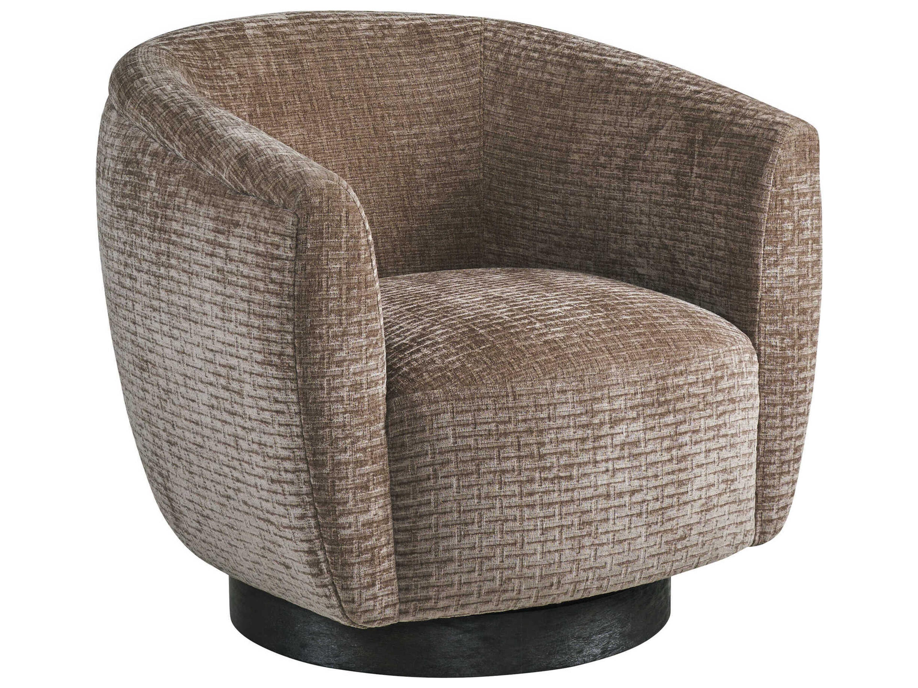 Lexington Zanzibar Swivel Brown Fabric Accent Chair