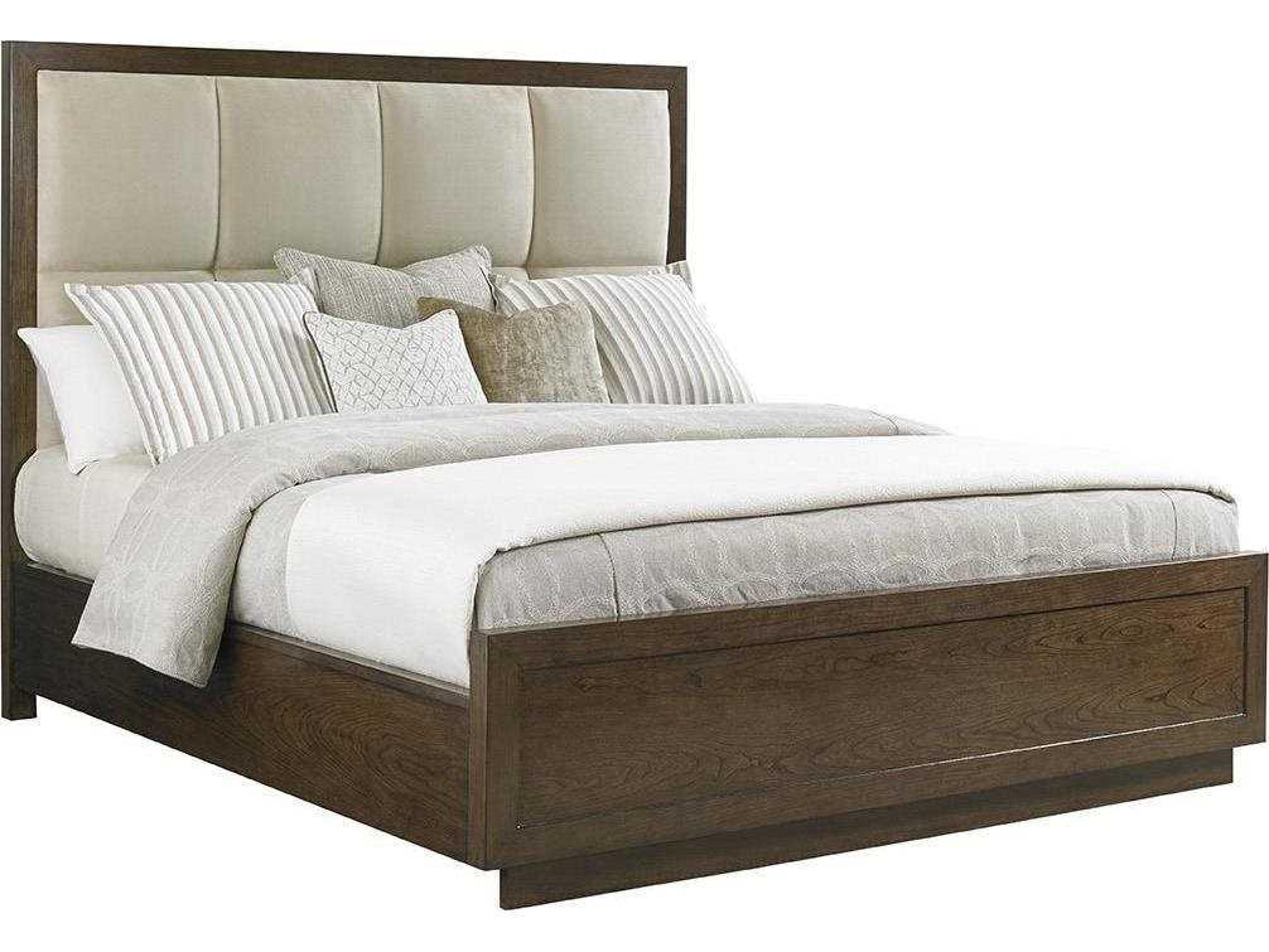 Lexington Laurel Canyon Beige Solid Wood Upholstered California King Panel Bed