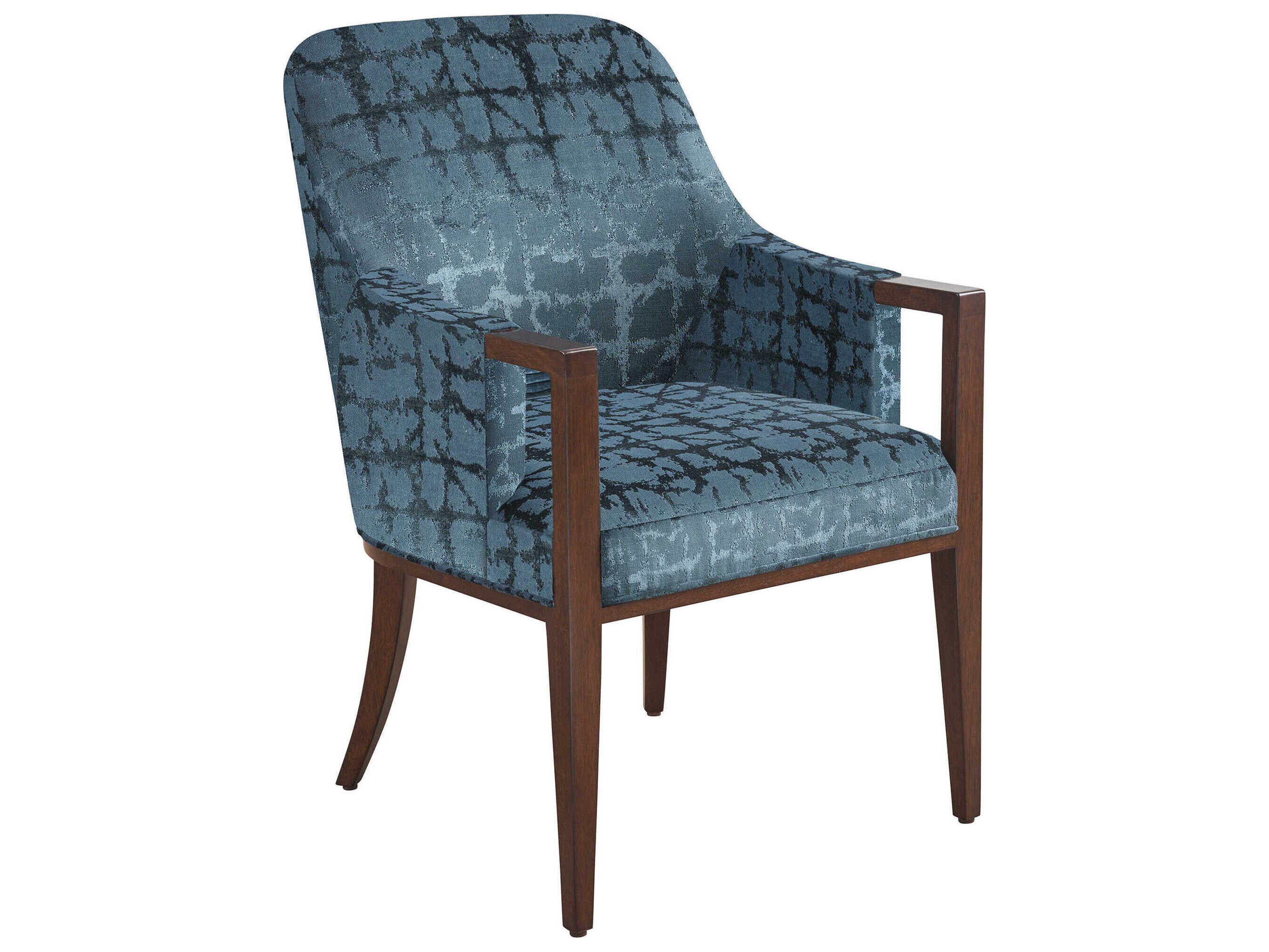 Lexington Rendezvous Lambeth Blue Upholstered Arm Dining Chair