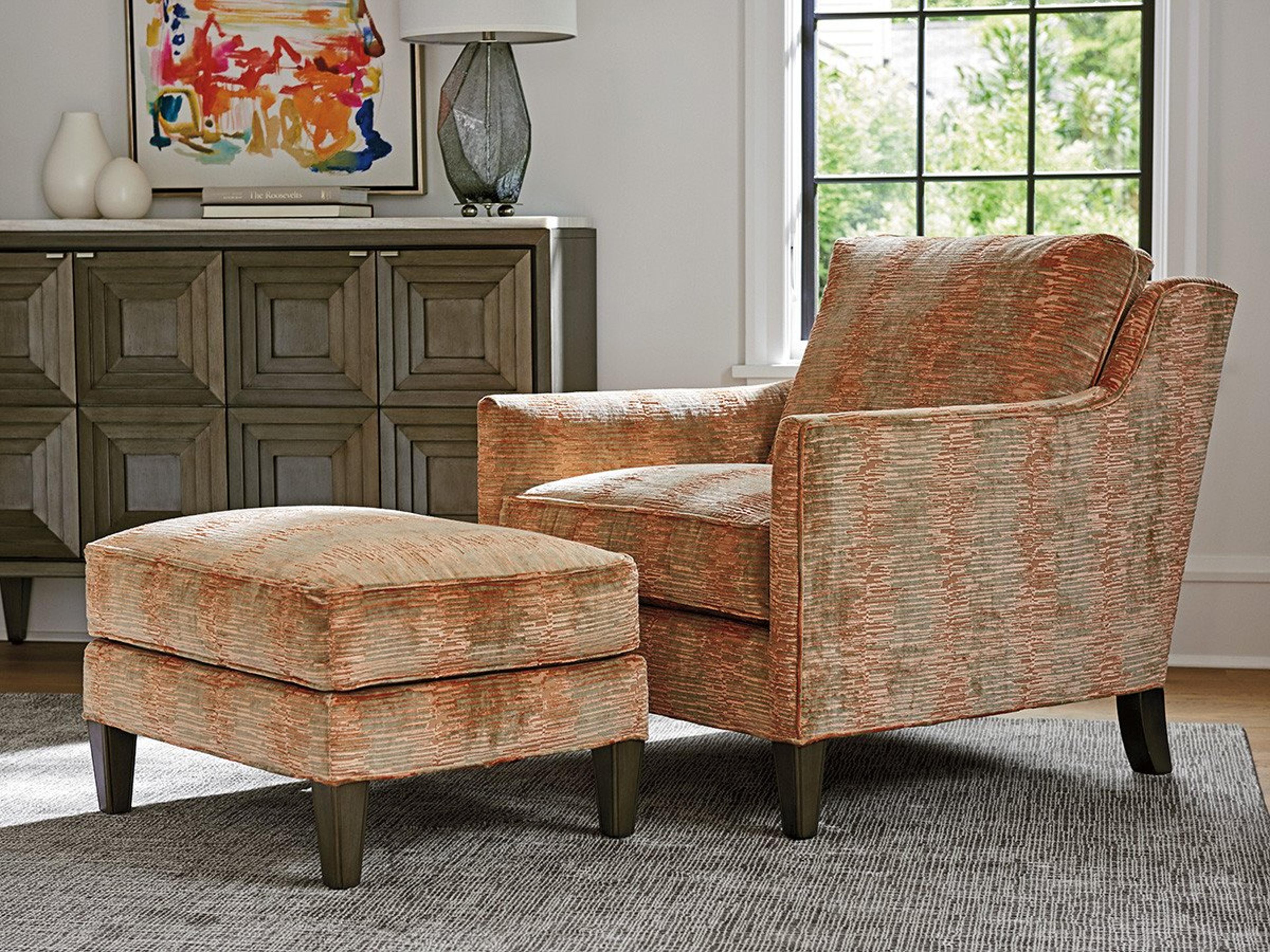 Lexington Ariana Chair and Ottoman Set