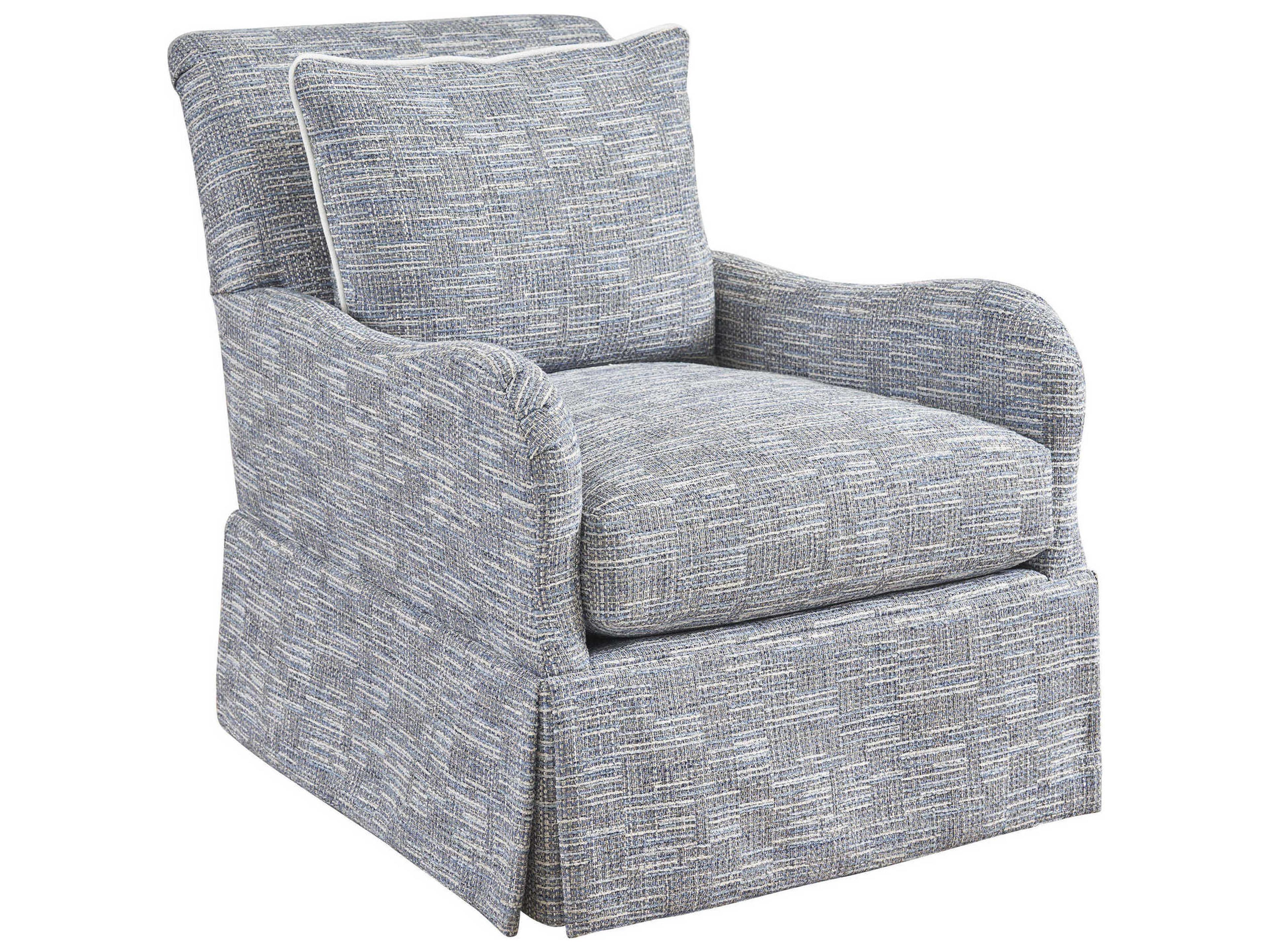 Lexington Rendezvous Palm Frond Swivel Gray Accent Chair 