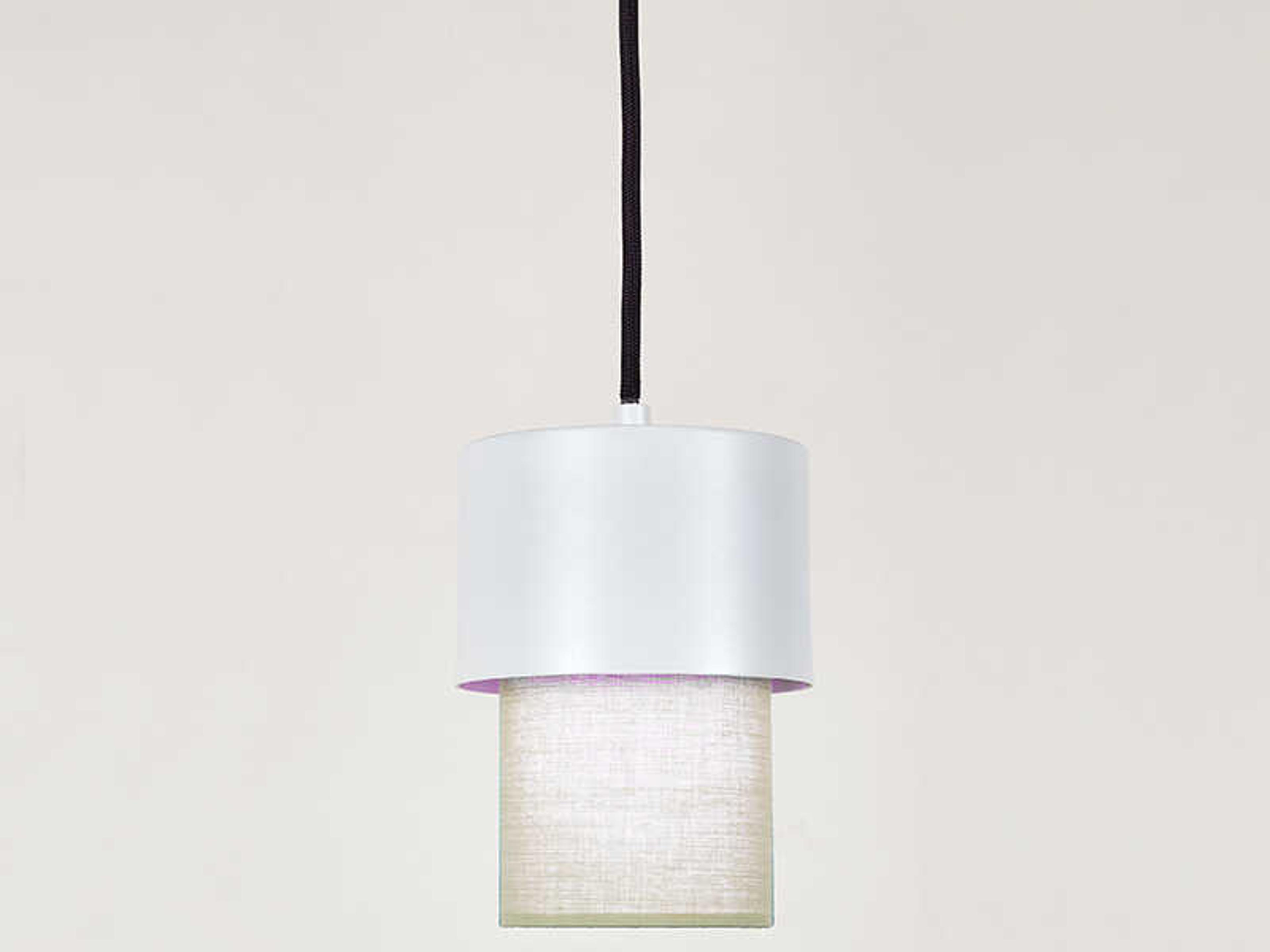 Luxcambra Kan 1-Light White Silver Cylinder Mini Pendant