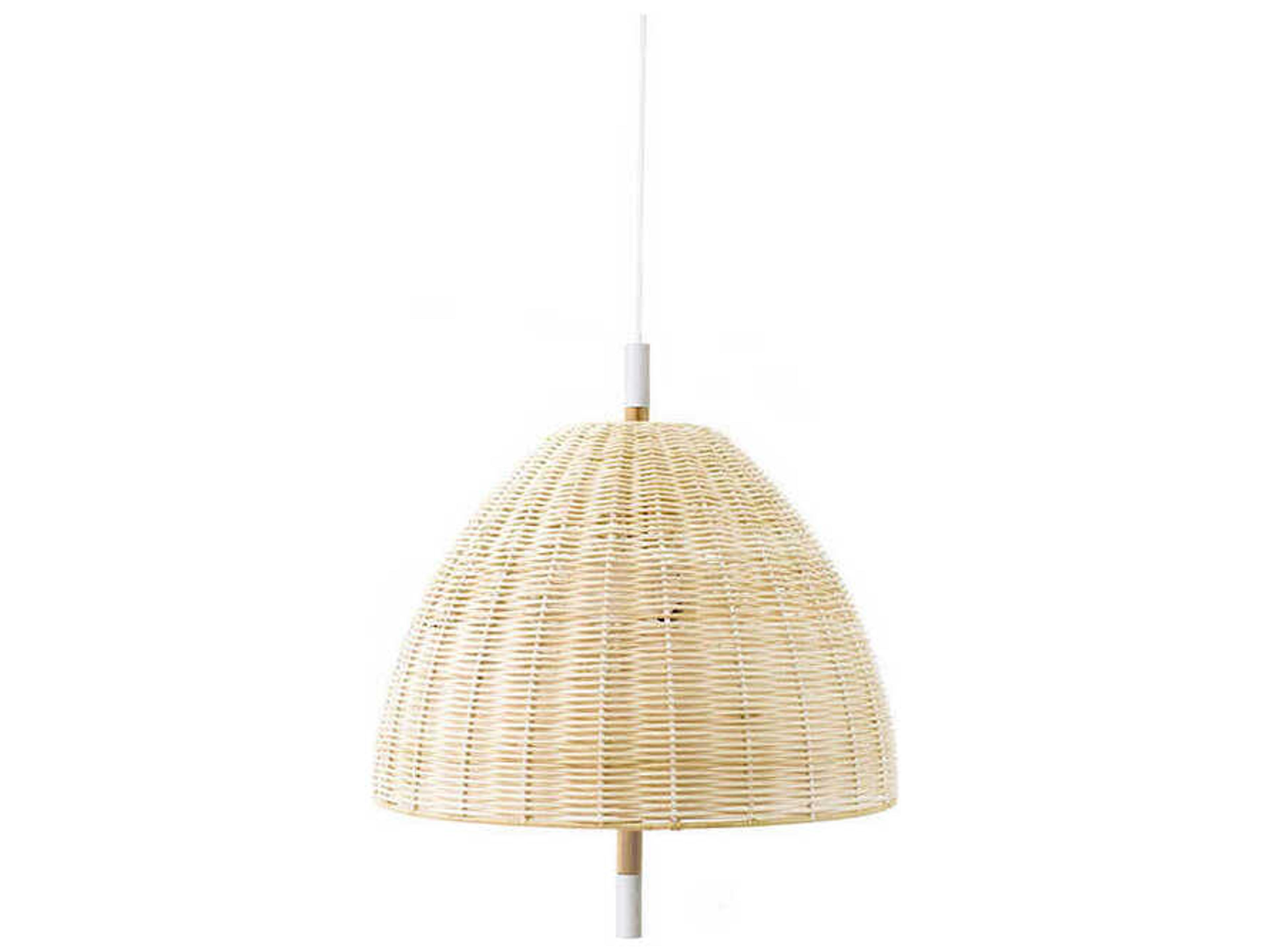 Luxcambra Ama 2-Light Matte White Brown Bell Pendant